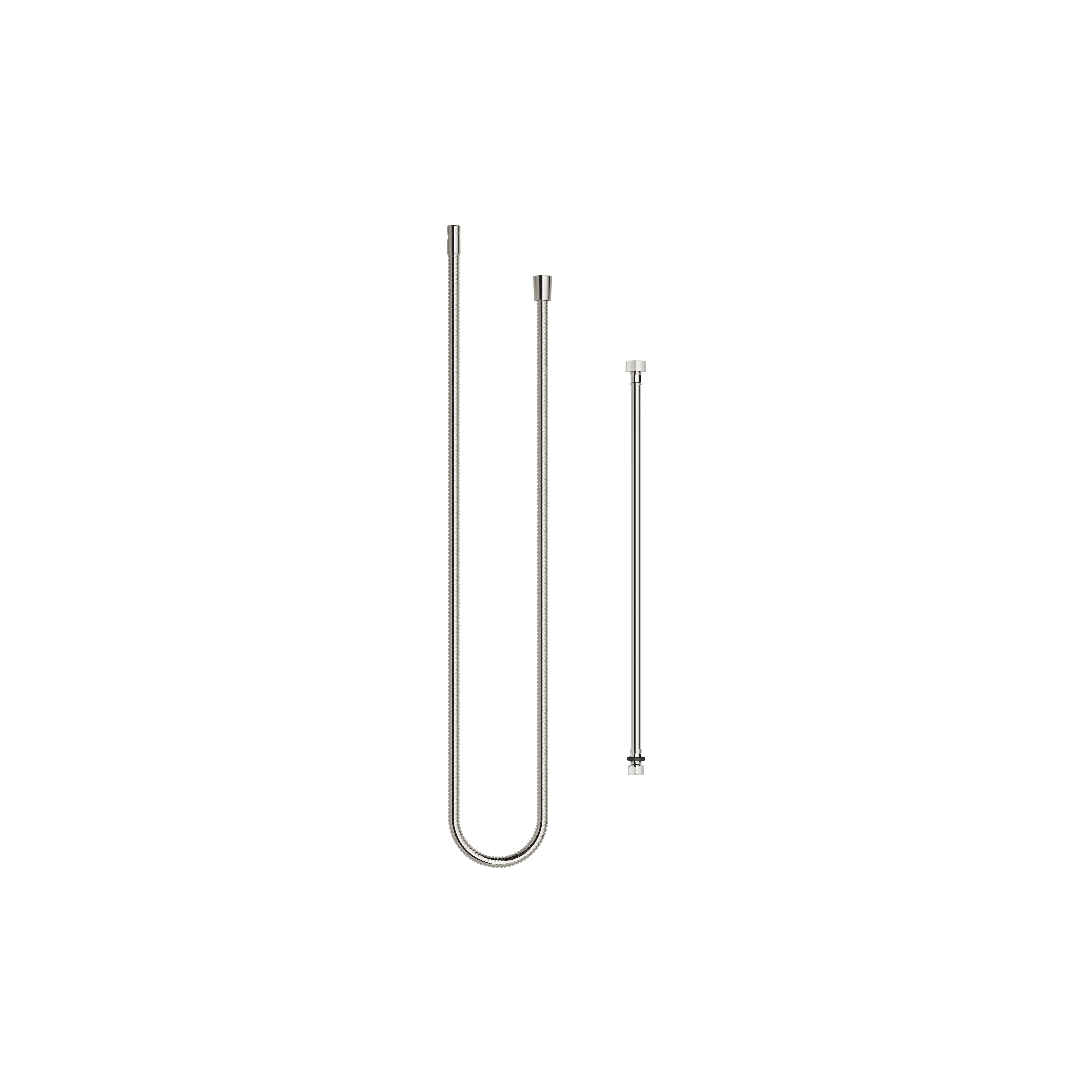 Metal shower hose in two parts 1/2" x 3/8" x 2250 mm in Platinum