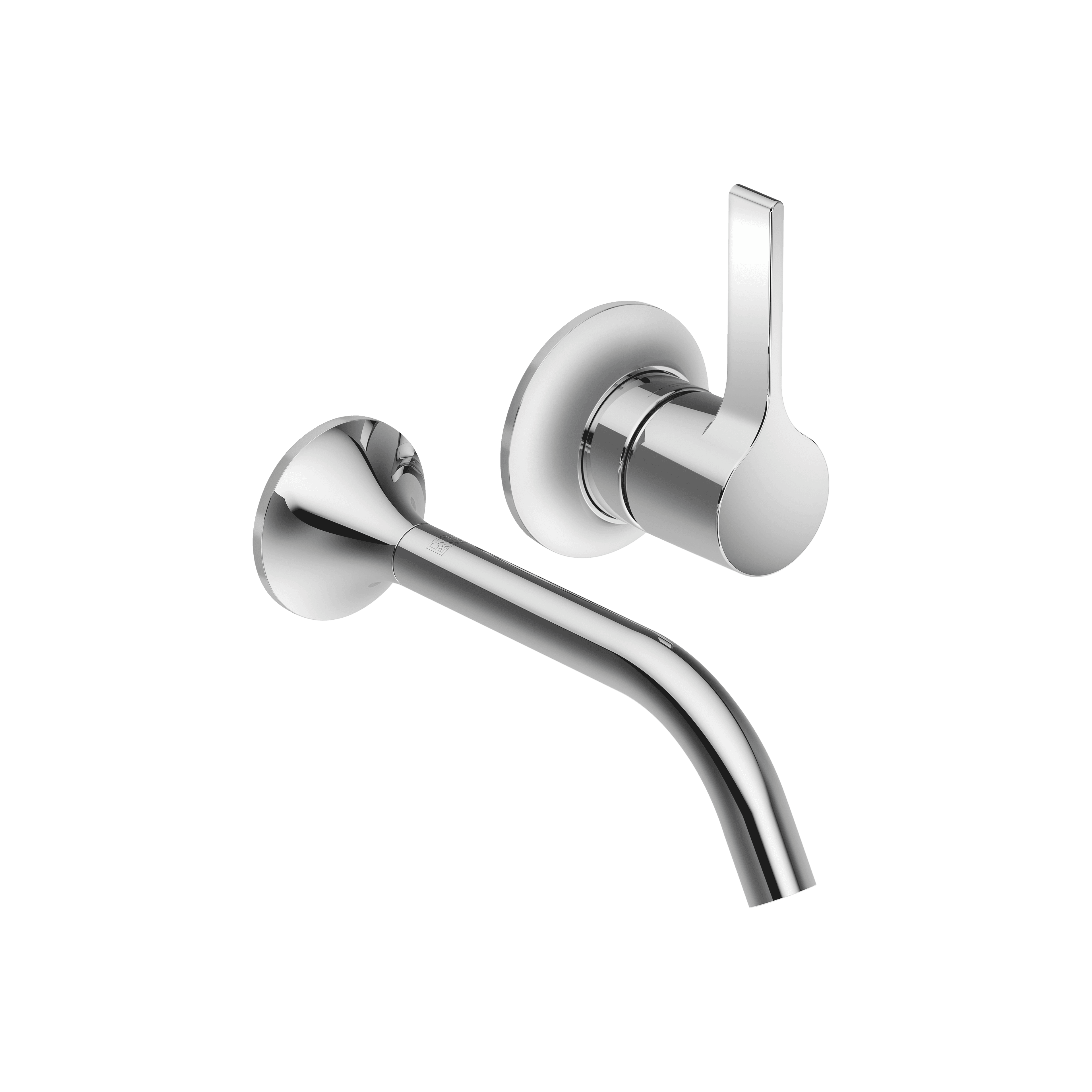 VAIA Wall-mounted single-lever basin mixer without pop-up waste in Chrome