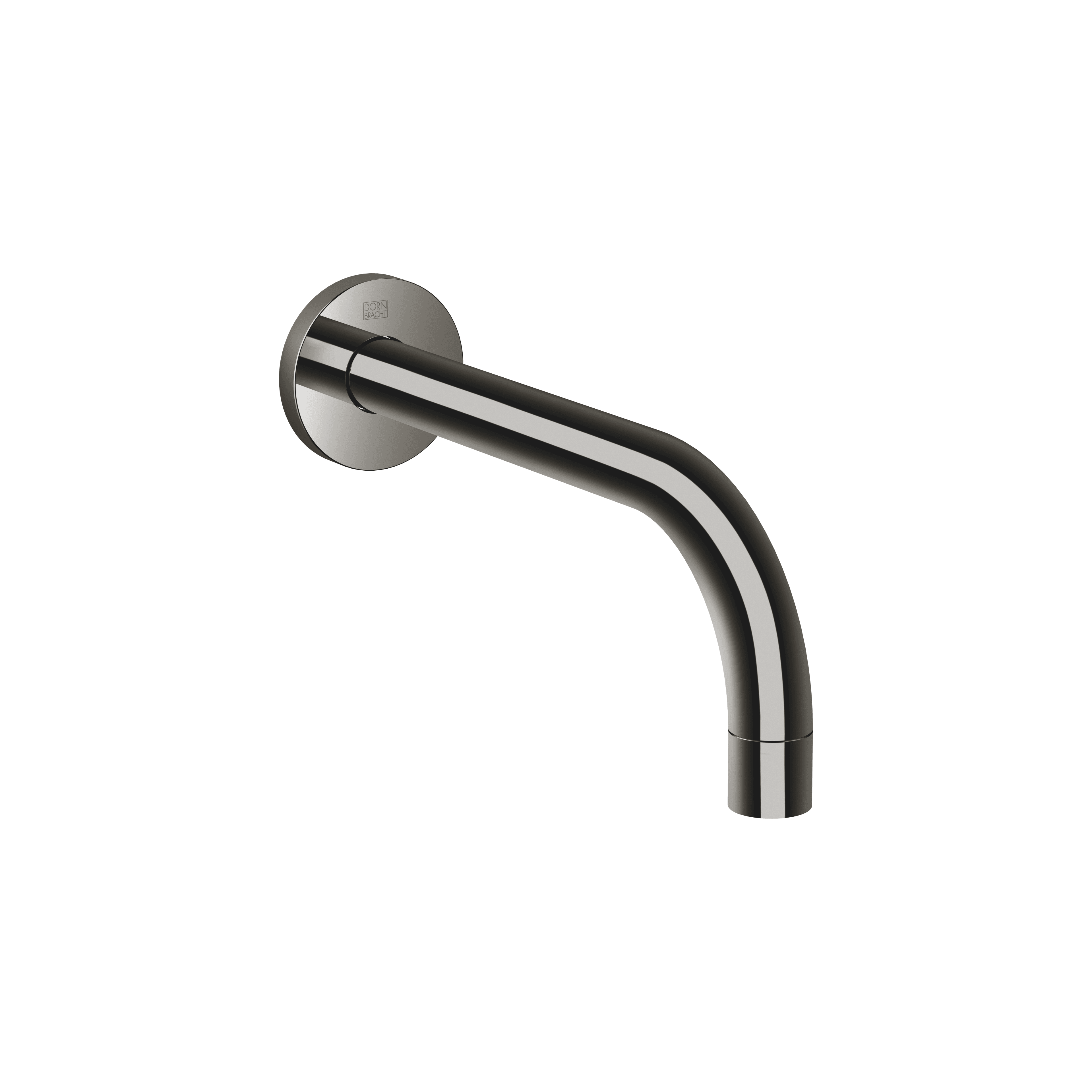 Wall-mounted basin spout without pop-up waste in Dark Chrome