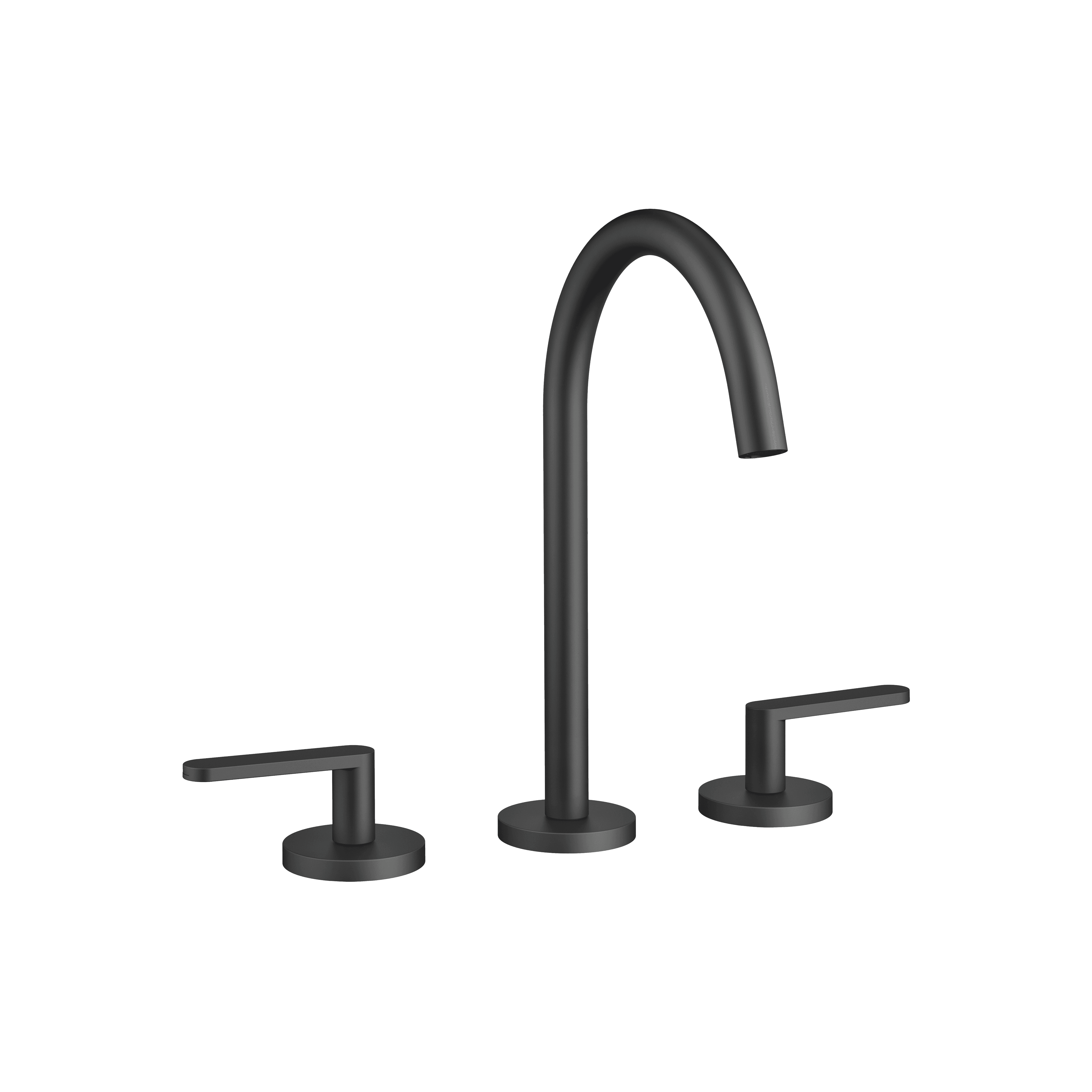 META Three-hole basin mixer with pop-up waste in Matte Black