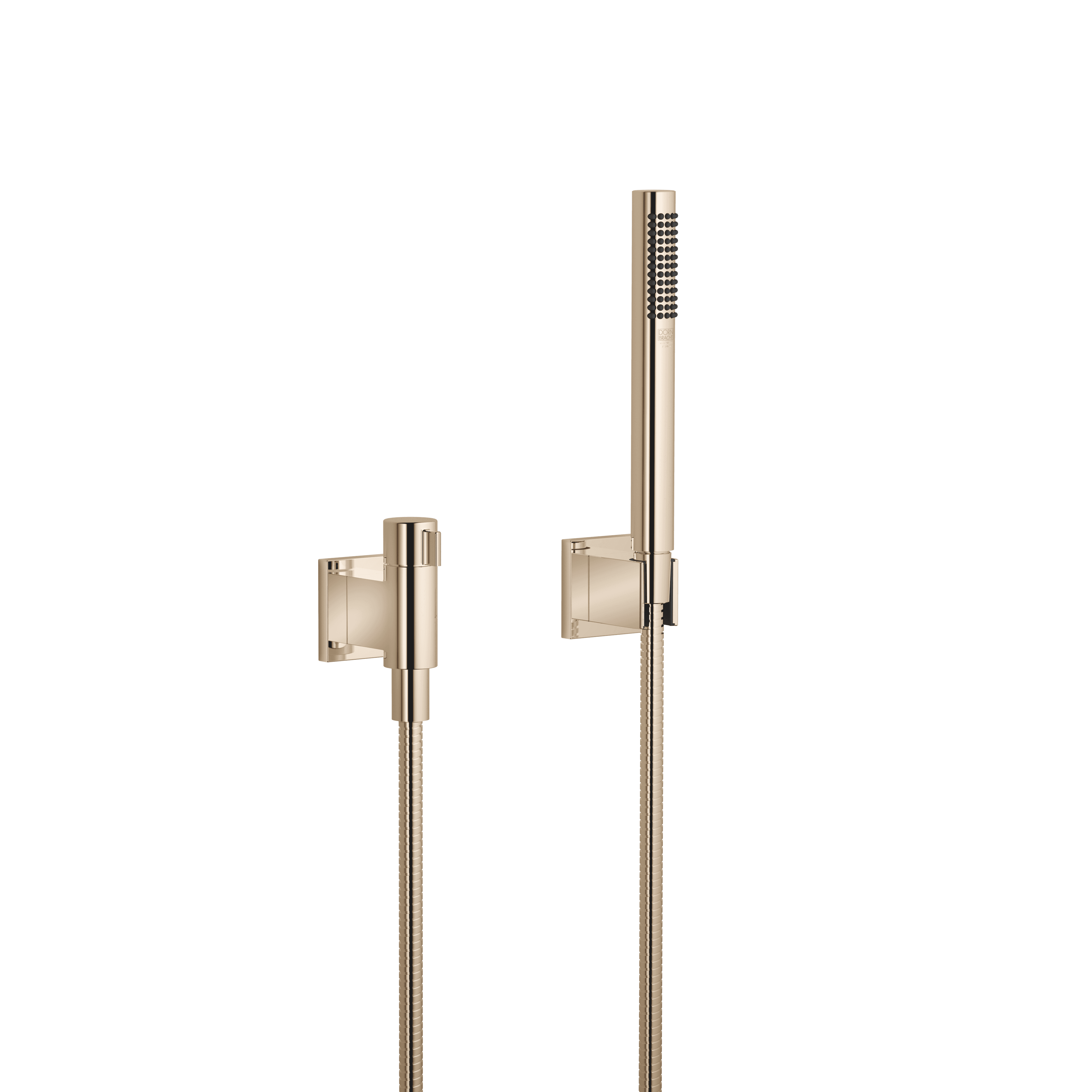 Hand shower set with individual rosettes with volume control FlowReduce in Champagne (22kt Gold)