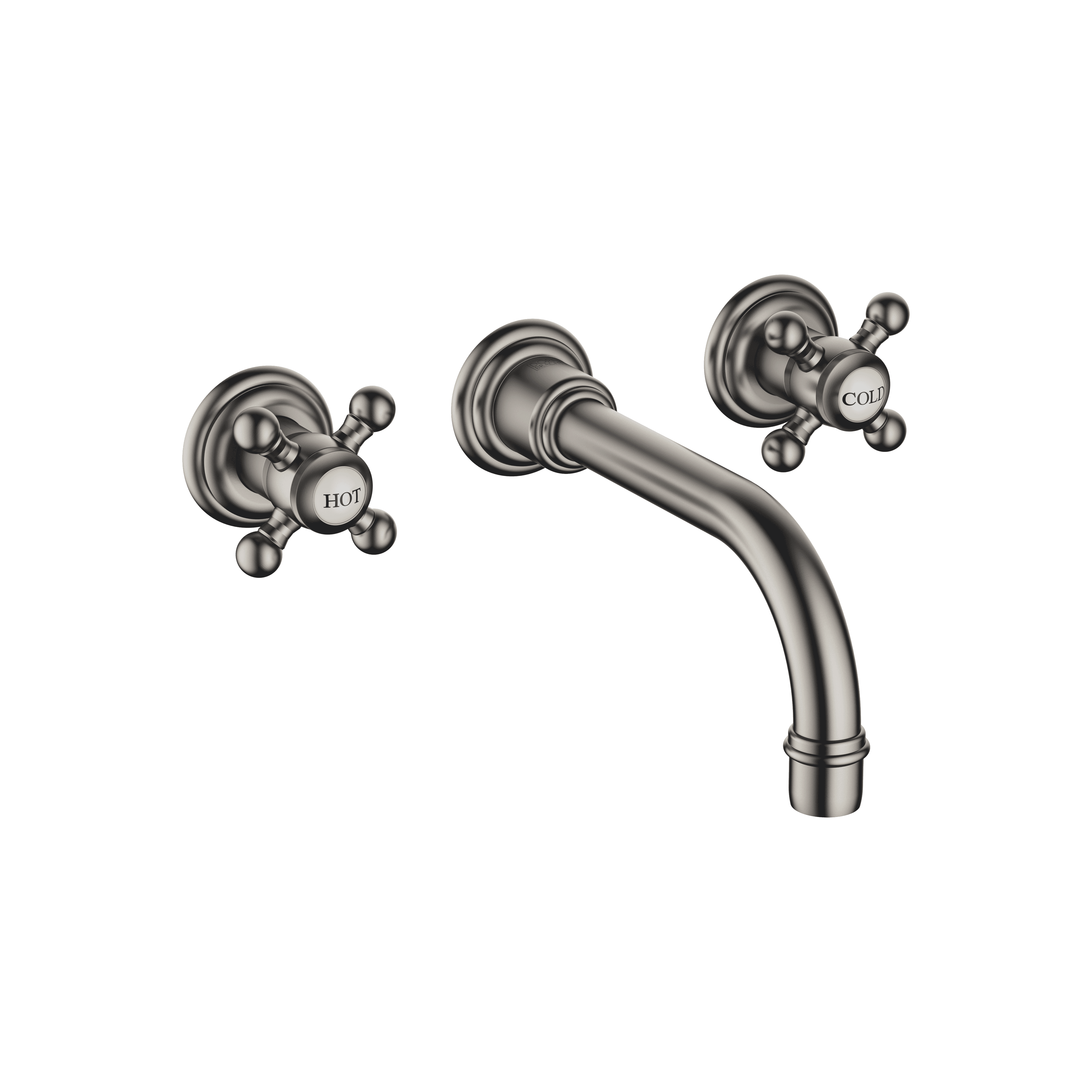 MADISON Wall-mounted basin mixer without pop-up waste in Brushed Dark Platinum