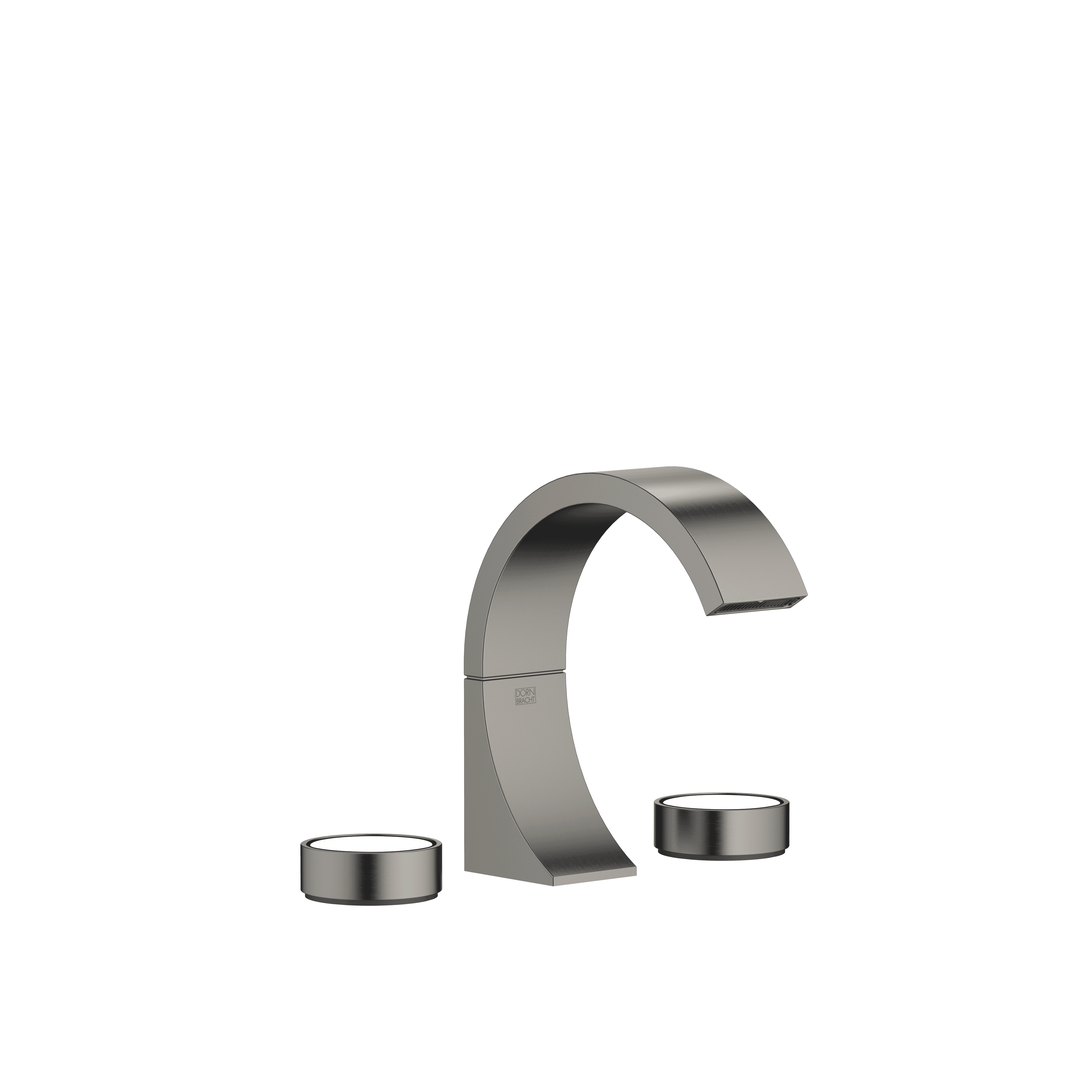 CYO Three-hole basin mixer with pop-up waste without design element in Brushed Dark Platinum