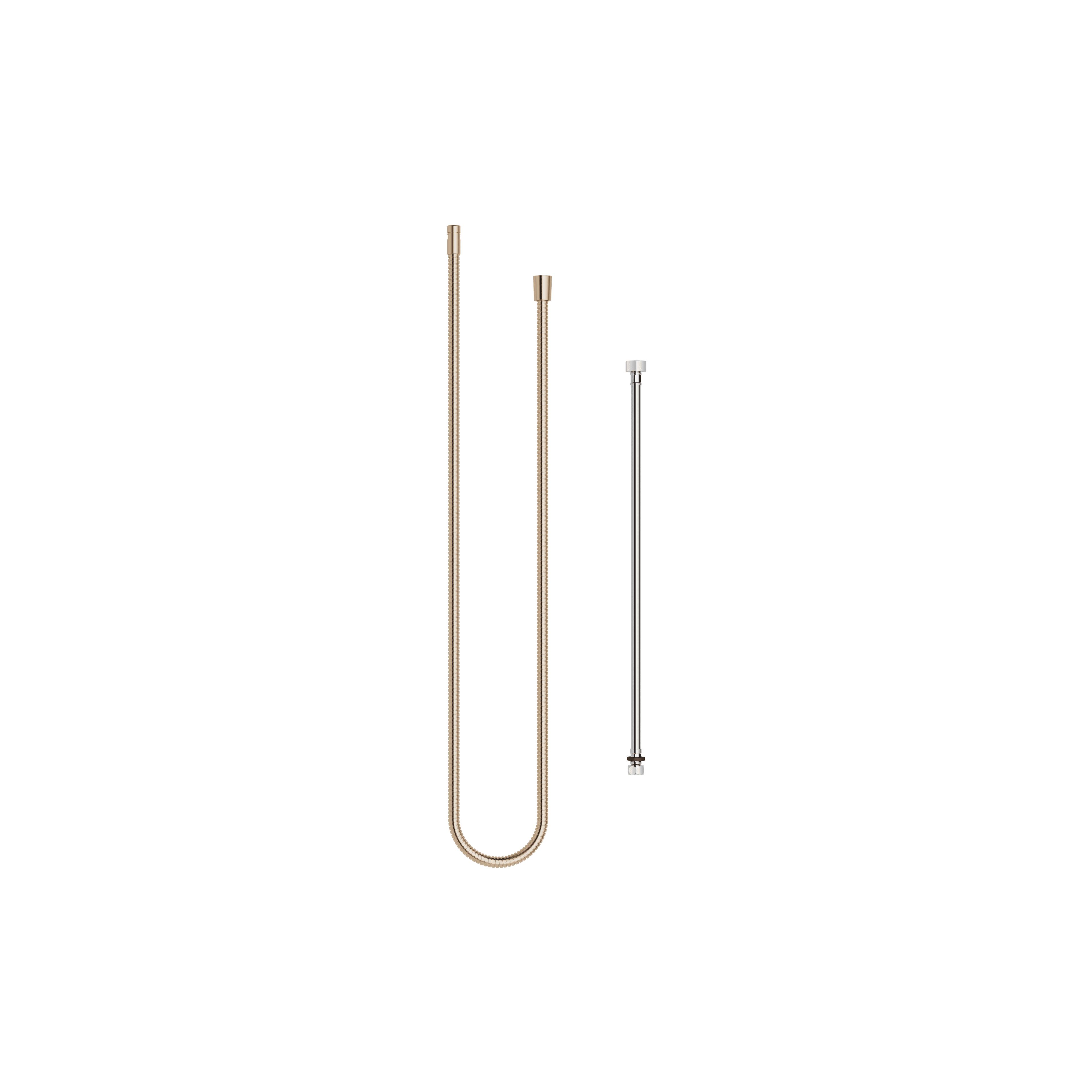 Metal shower hose in two parts 1/2" x 3/8" x 2250 mm in Brushed Light Gold (PVD)