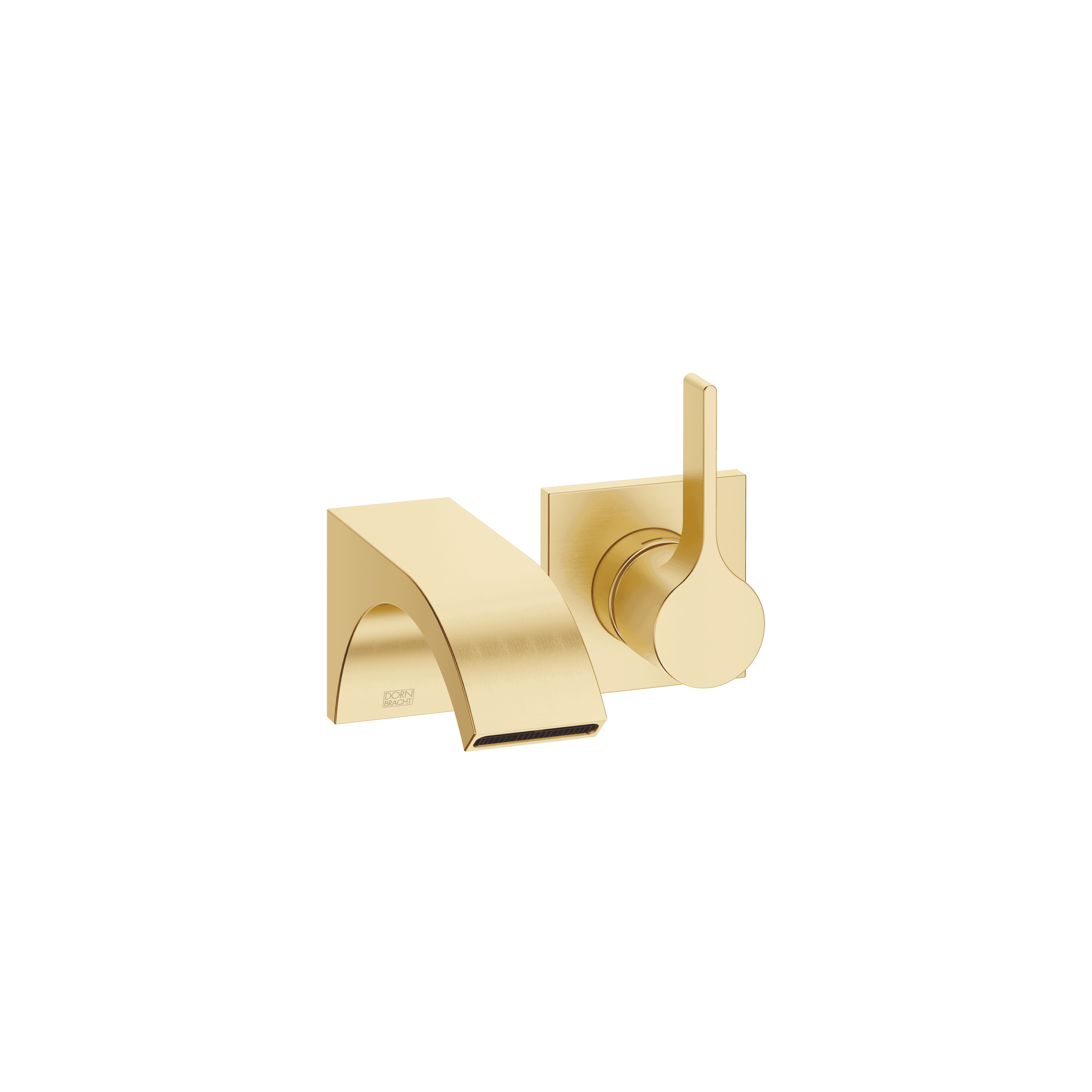 CYO Wall-mounted single-lever basin mixer without pop-up waste in Brushed Durabrass (23kt Gold)