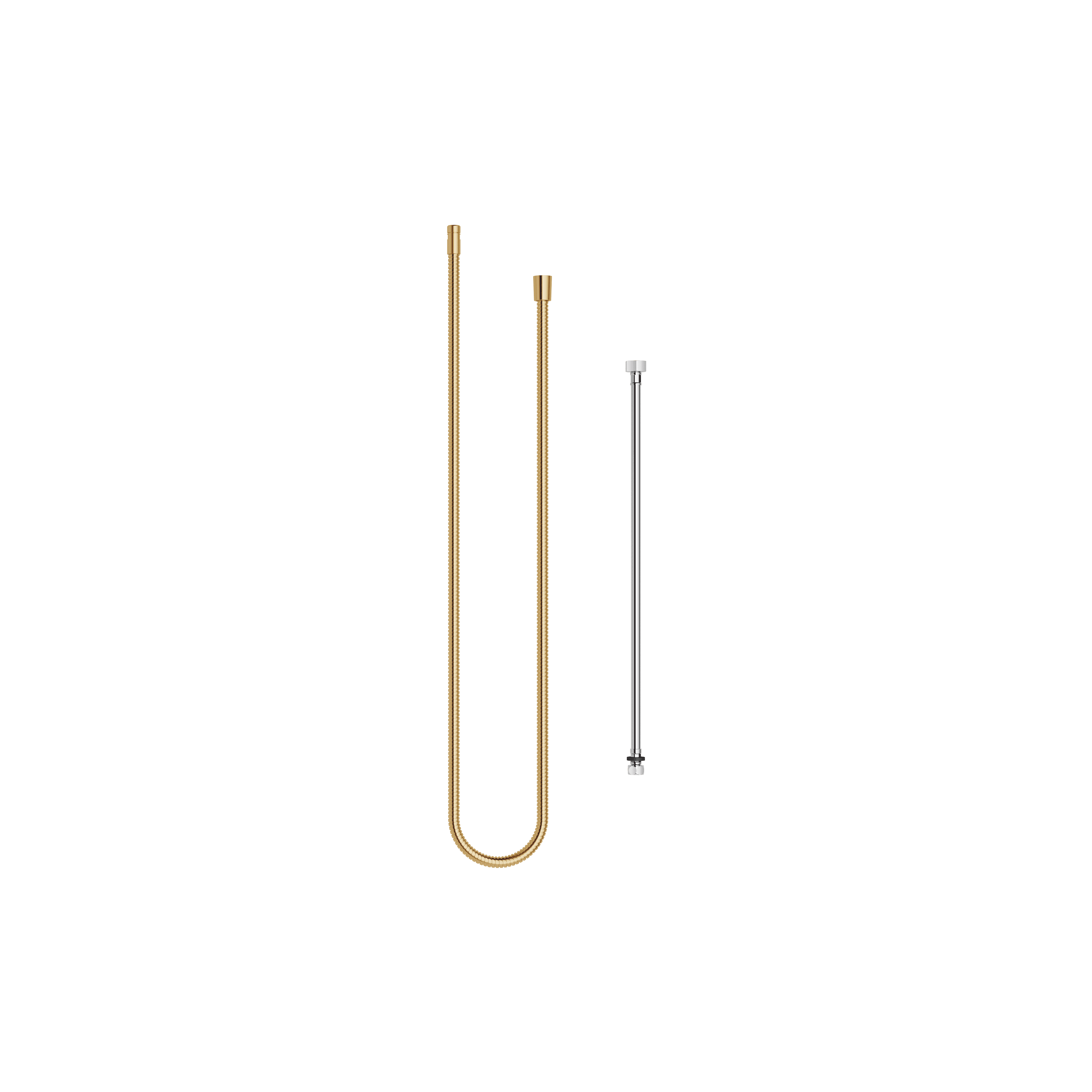 Metal shower hose in two parts 1/2" x 3/8" x 2250 mm in Brushed Durabrass (23kt Gold)