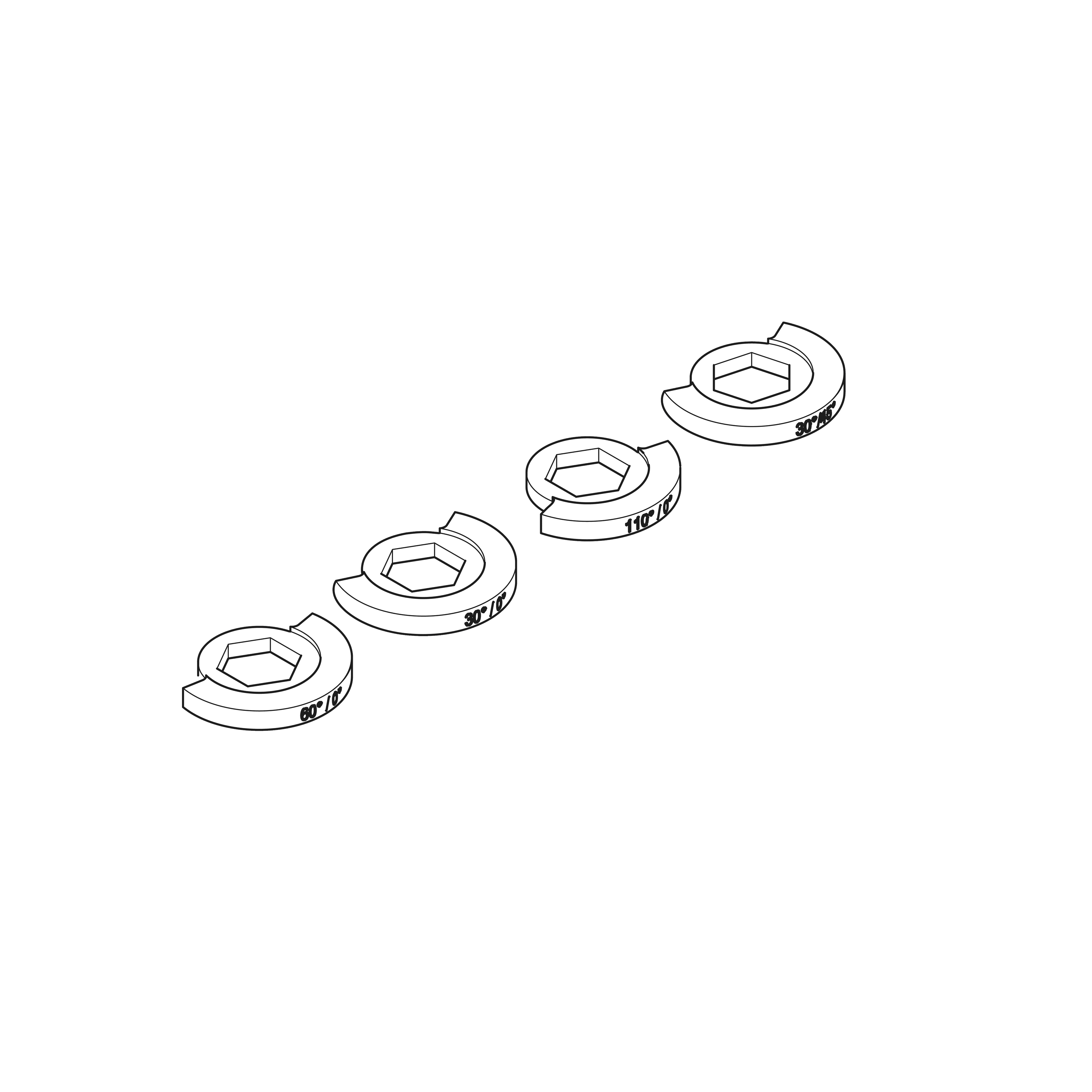 Swivel limitation set - in Standard finish