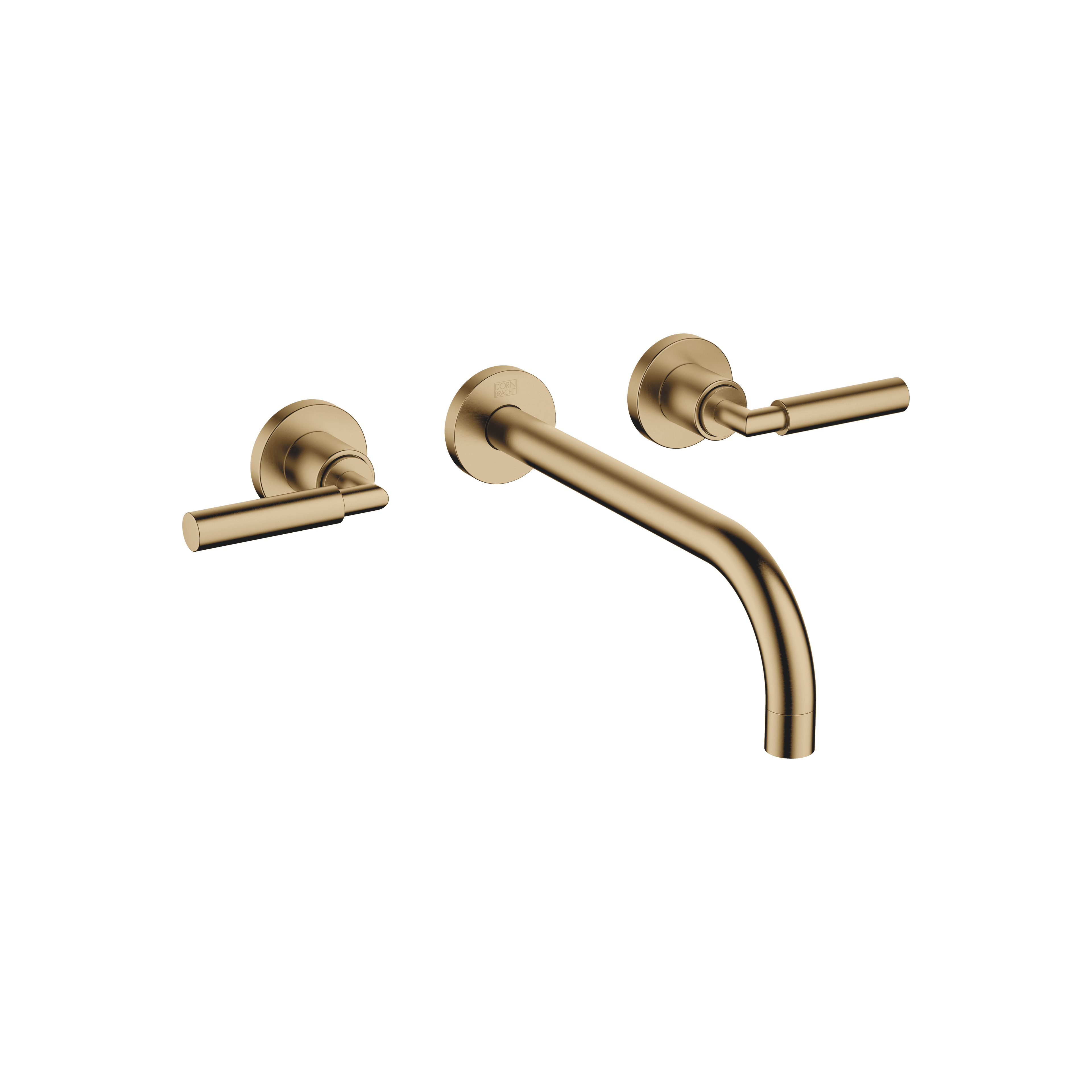 TARA Wall-mounted basin mixer without pop-up waste in Brushed Dark Brass (PVD)