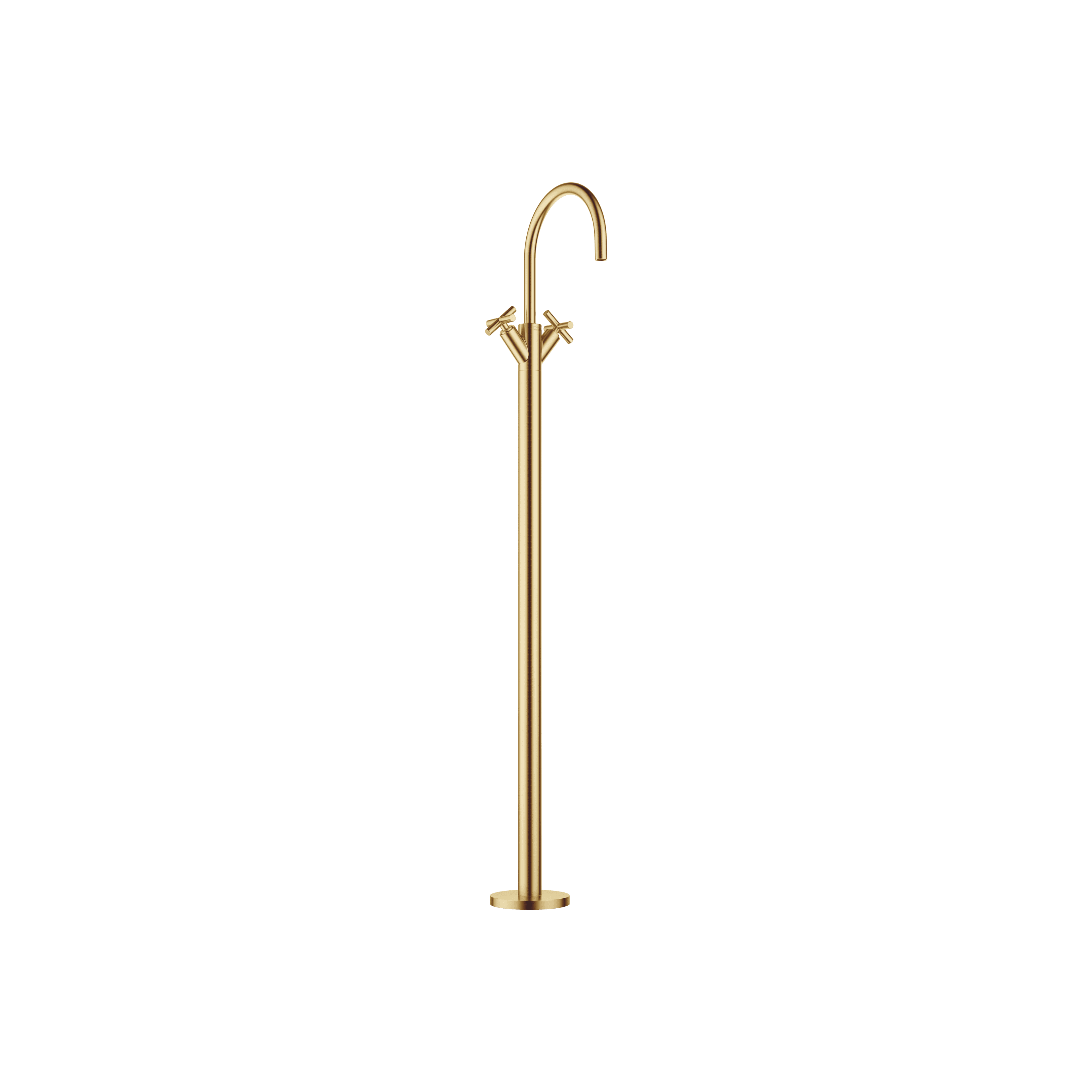 TARA Single-hole basin mixer with stand pipe without pop-up waste in Brushed Durabrass (23kt Gold)