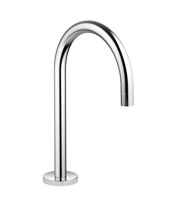 Deck-mounted basin spout without pop-up waste in Brushed Chrome