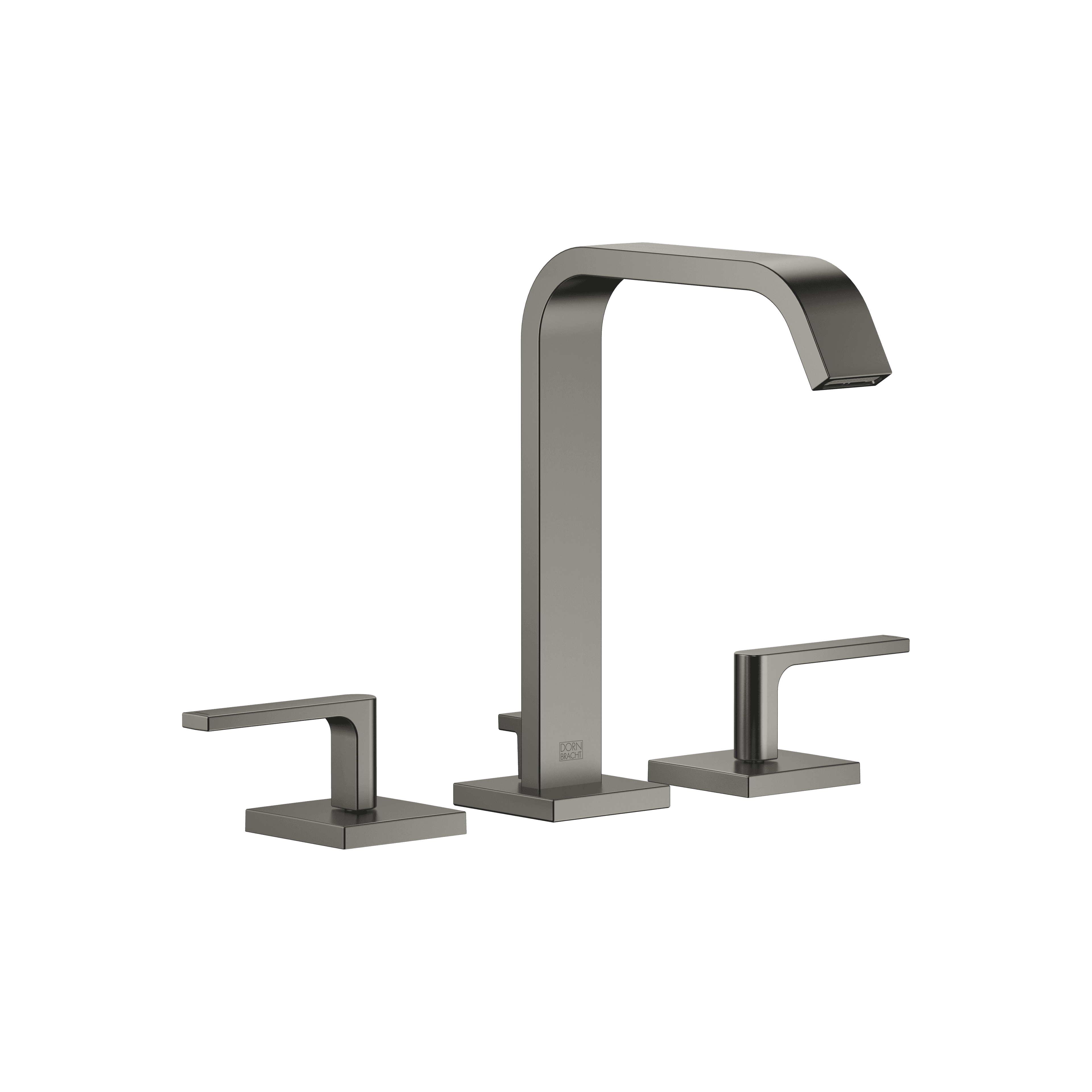 IMO Three-hole basin mixer with pop-up waste in Brushed Dark Platinum