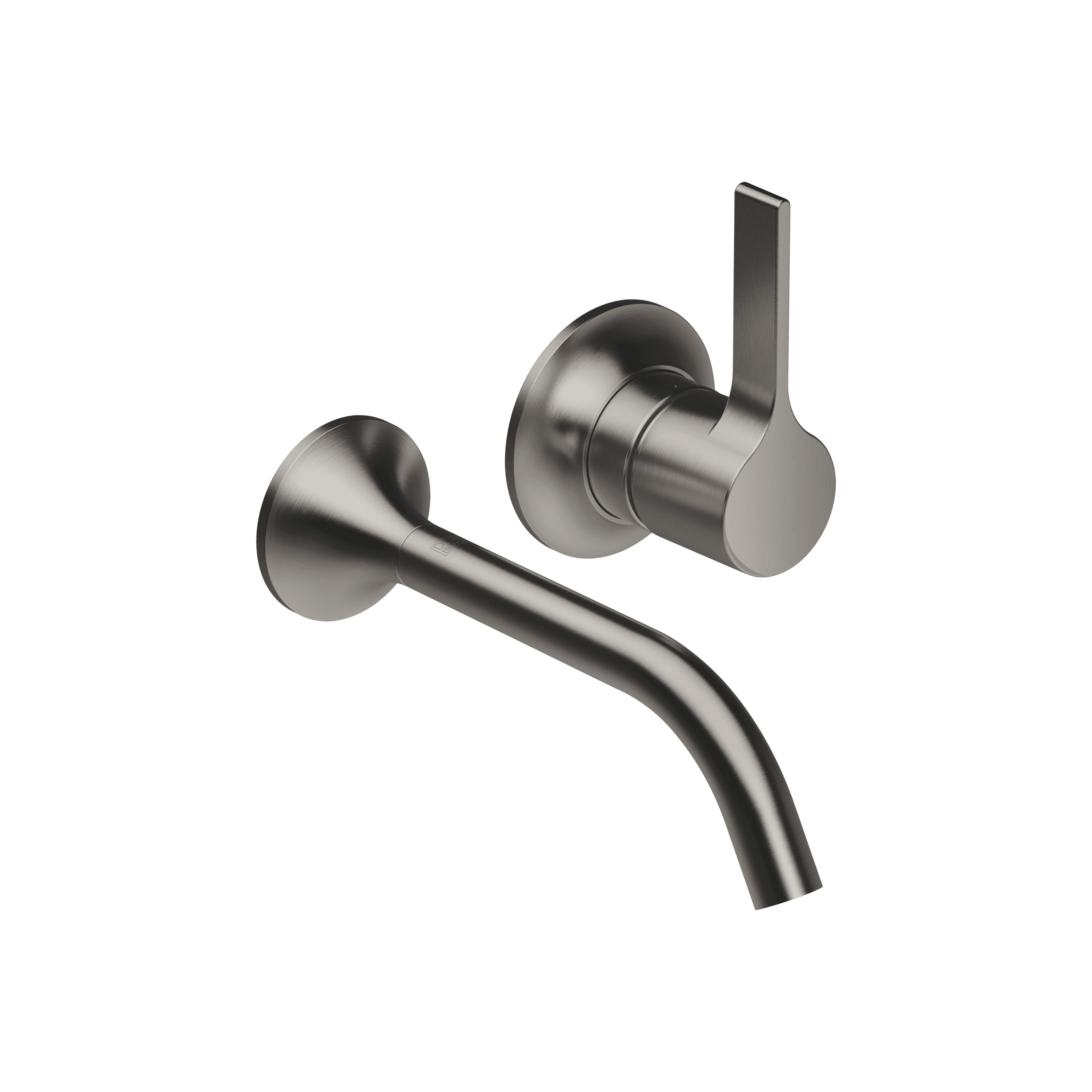 VAIA Wall-mounted single-lever basin mixer without pop-up waste in Brushed Dark Platinum