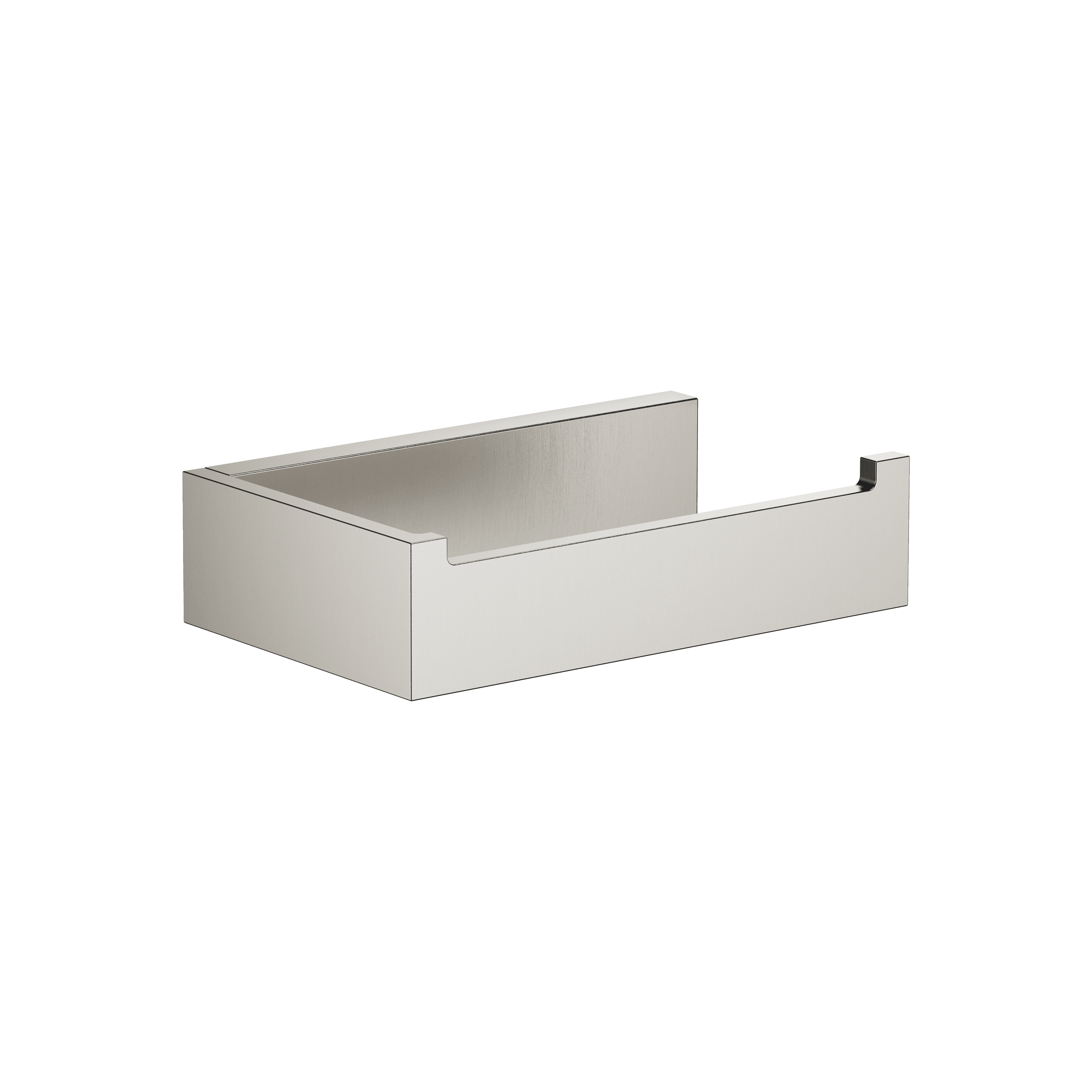 Tissue holder without cover in Brushed Platinum