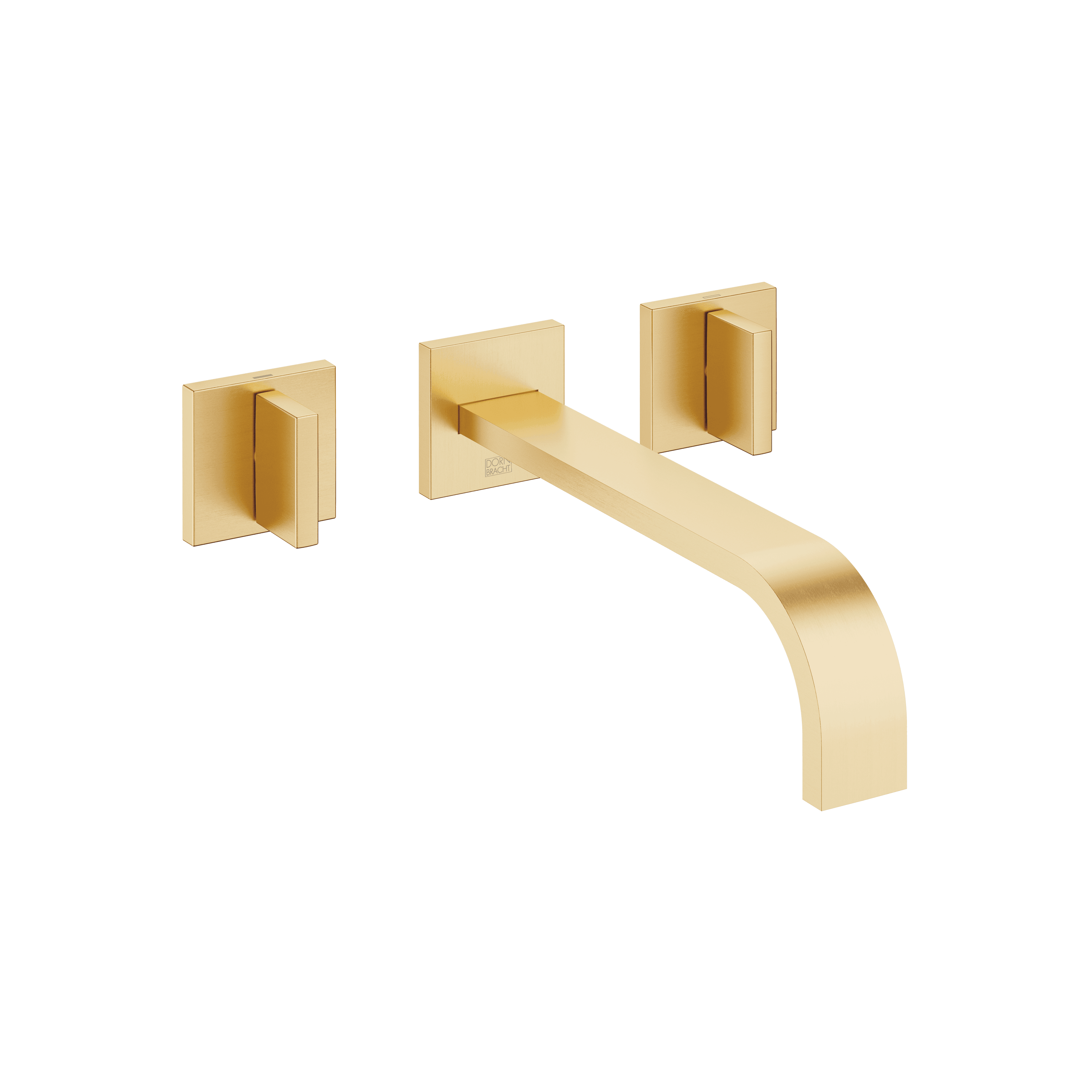MEM Wall-mounted basin mixer without pop-up waste in Brushed Durabrass (23kt Gold)