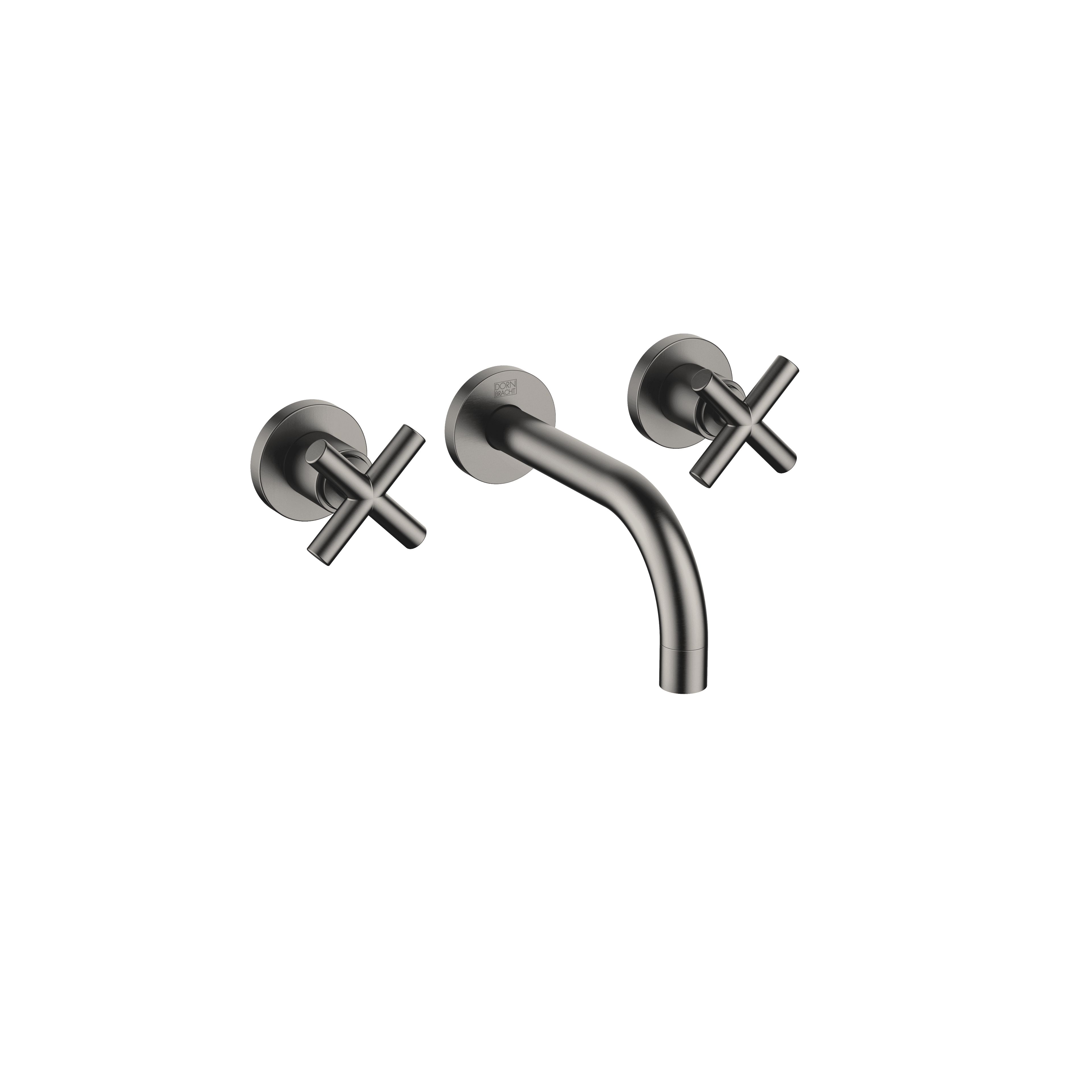 TARA Wall-mounted basin mixer without pop-up waste in Brushed Dark Platinum