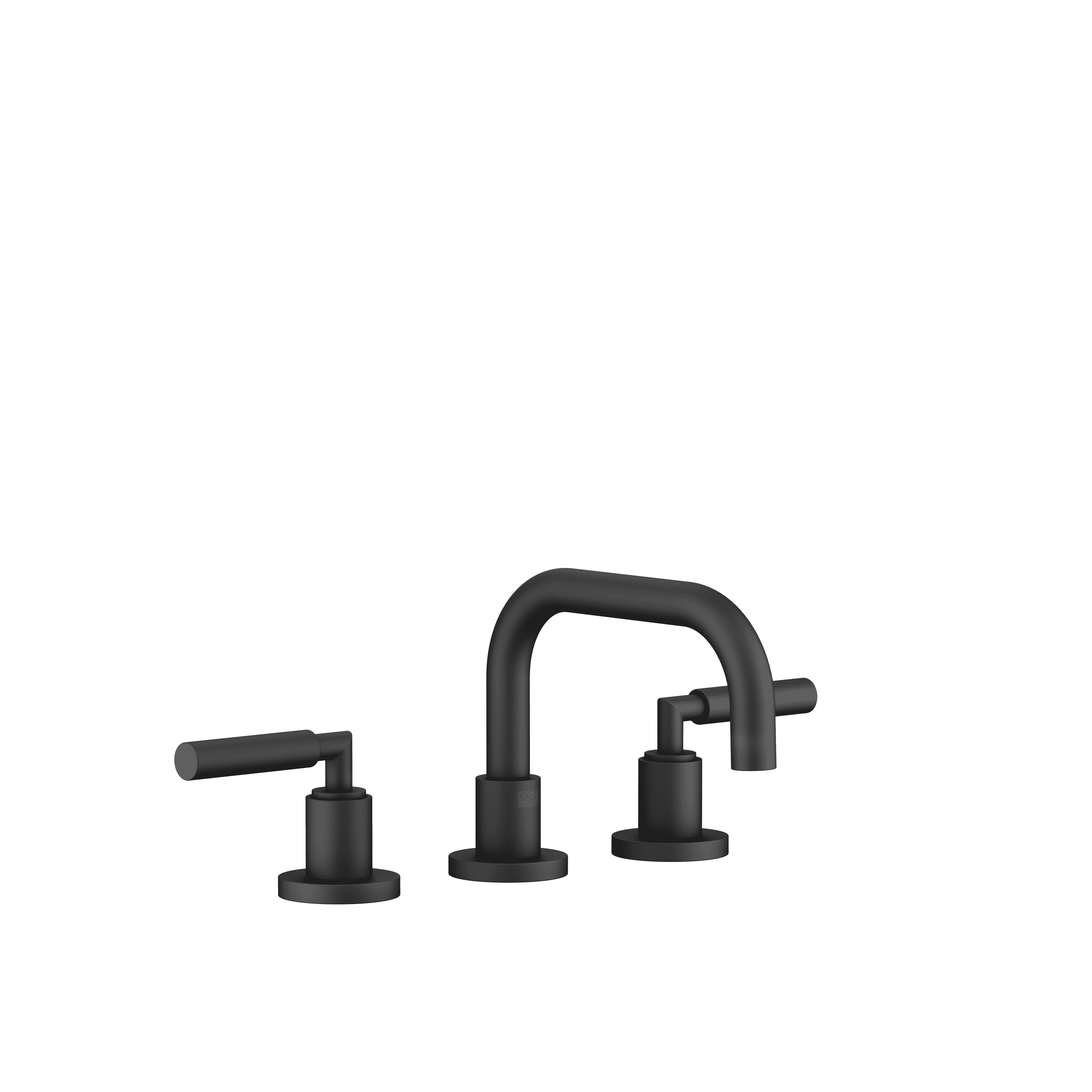 TARA Three-hole basin mixer with pop-up waste in Matte Black