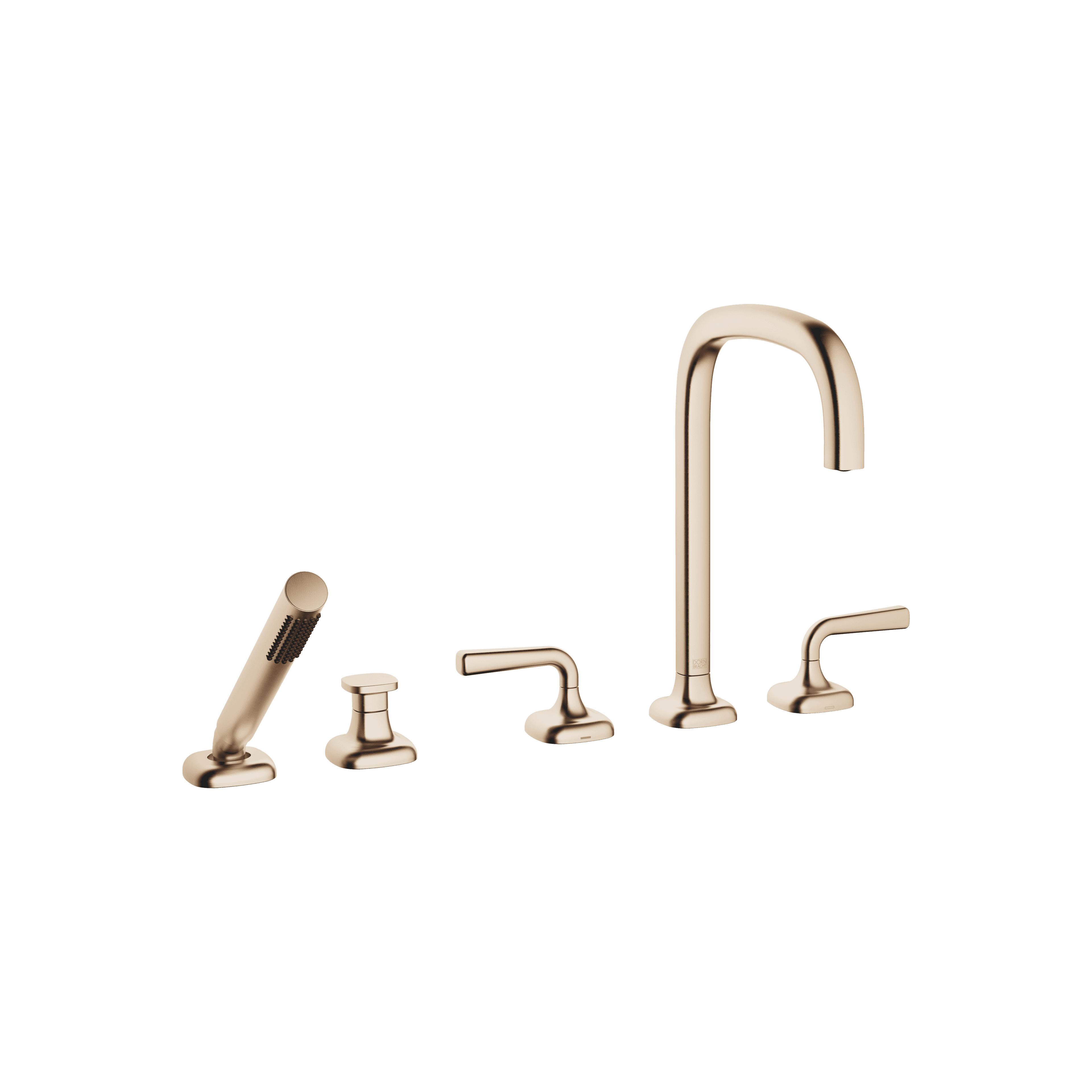 COYA Five-hole bath mixer for deck mounting with diverter in Brushed Champagne (22kt Gold)