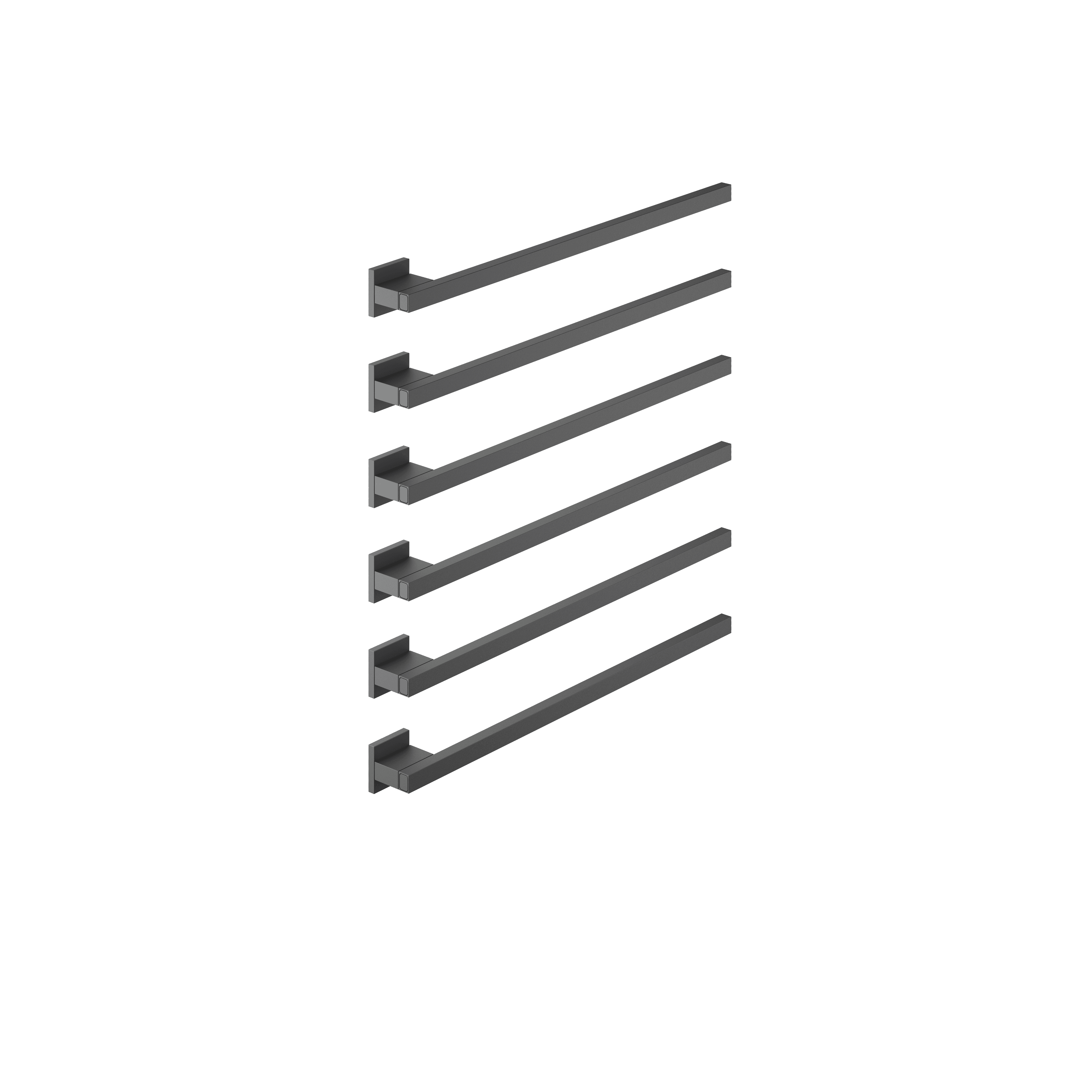 Towel warmer , 6-fold , projection right , without control element in Matte Black