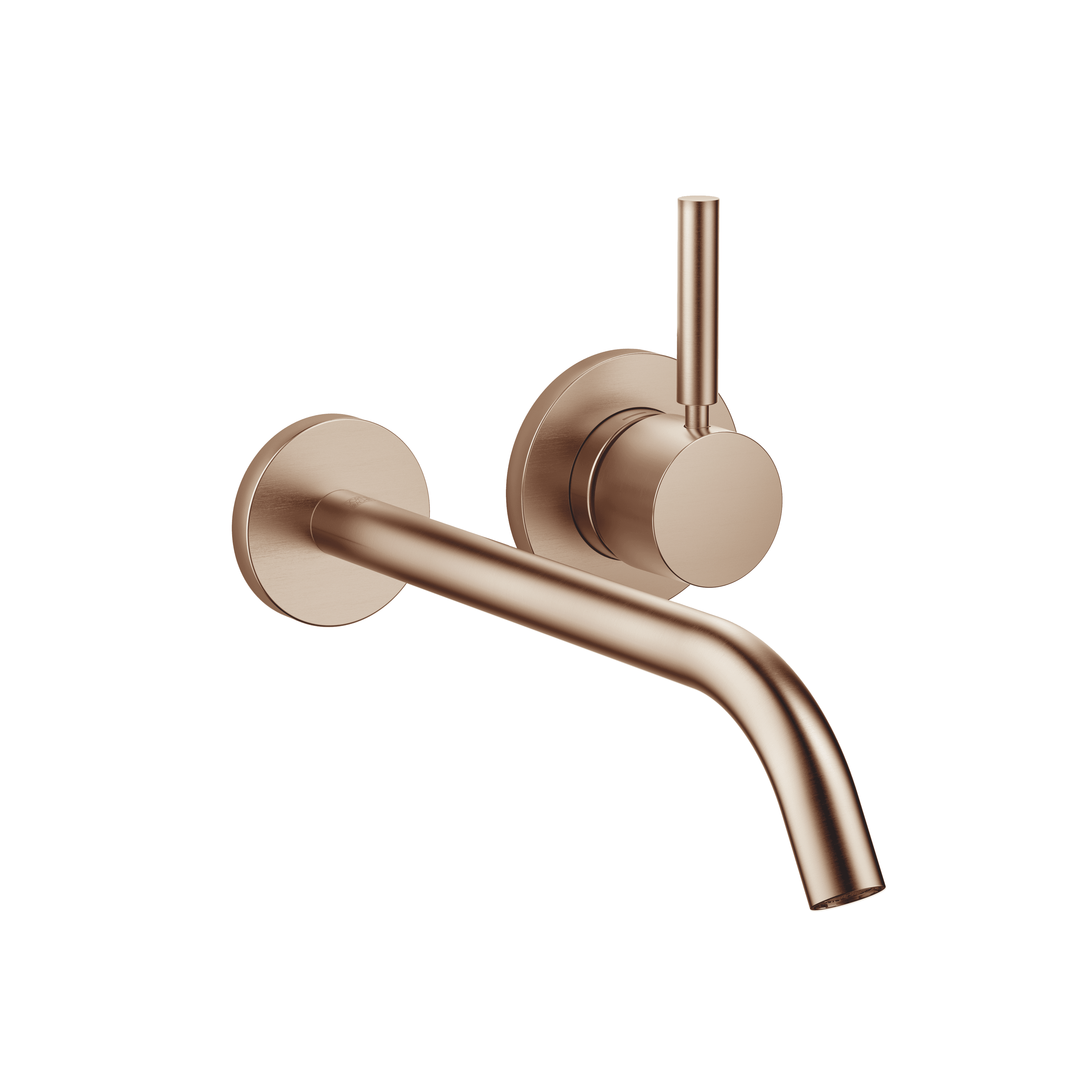 META Wall-mounted single-lever basin mixer without pop-up waste in Brushed Bronze (PVD)
