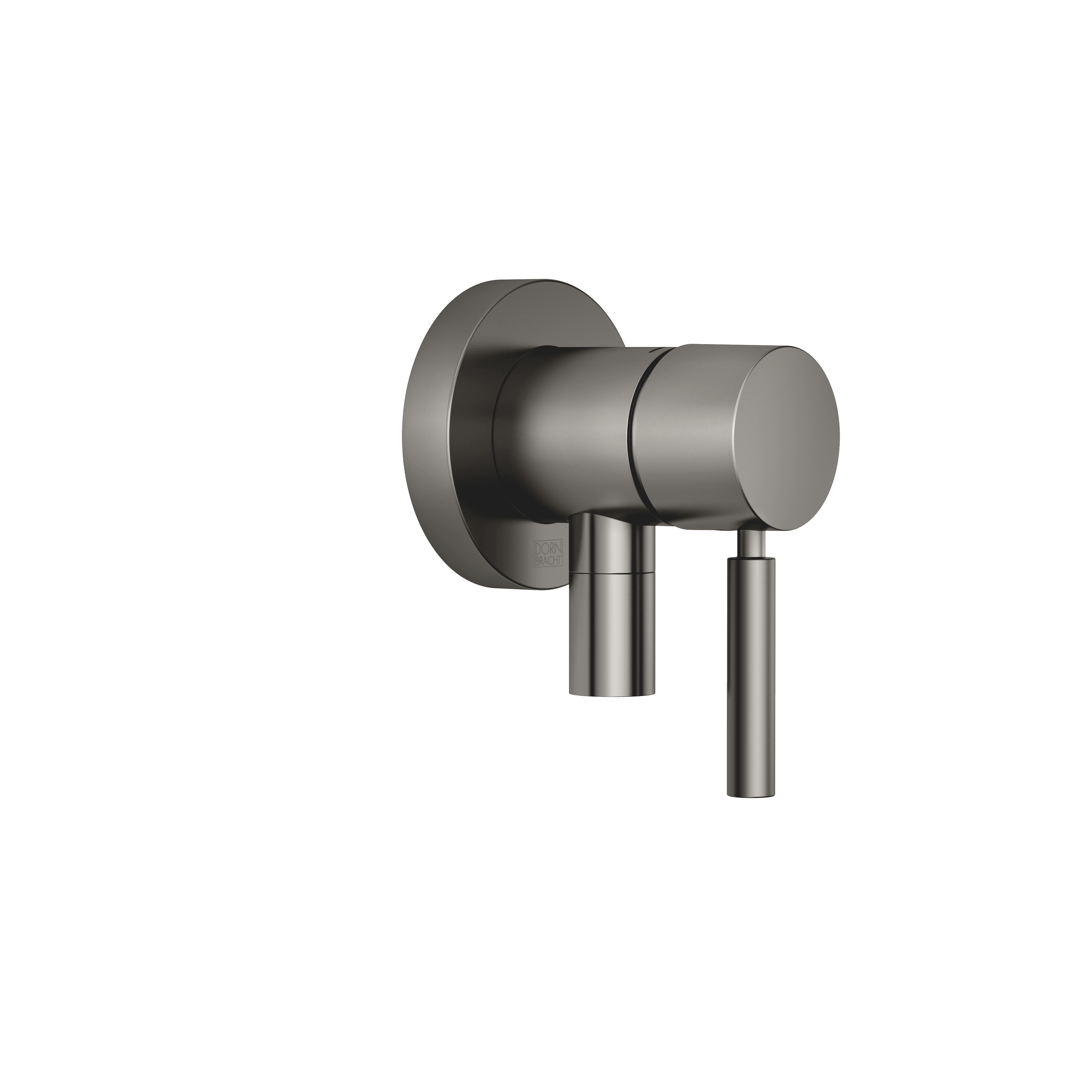 Concealed single-lever mixer with cover plate with integrated shower connection in Brushed Dark Platinum