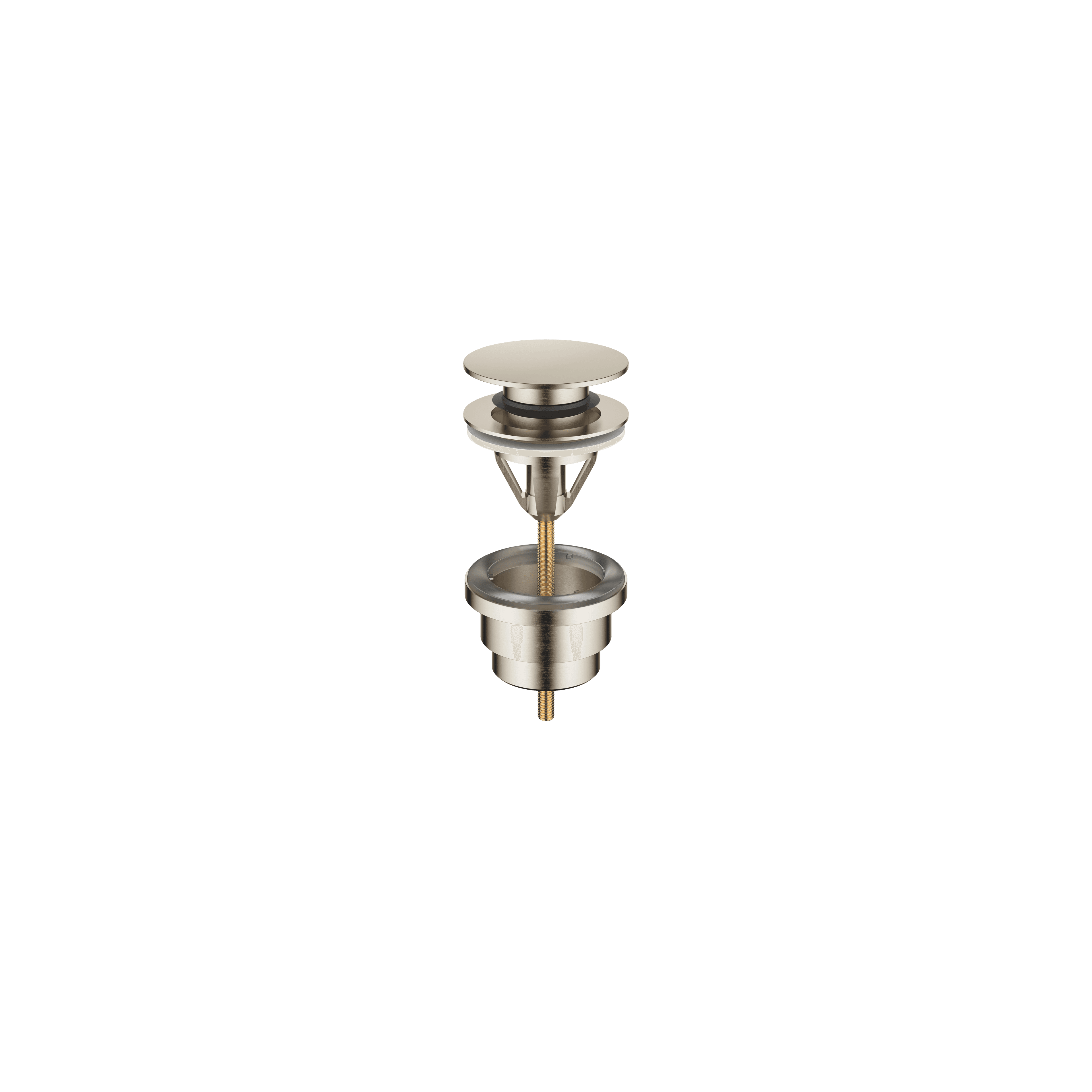 Basin Waste with push fastening 1 1/4" in Brushed Platinum