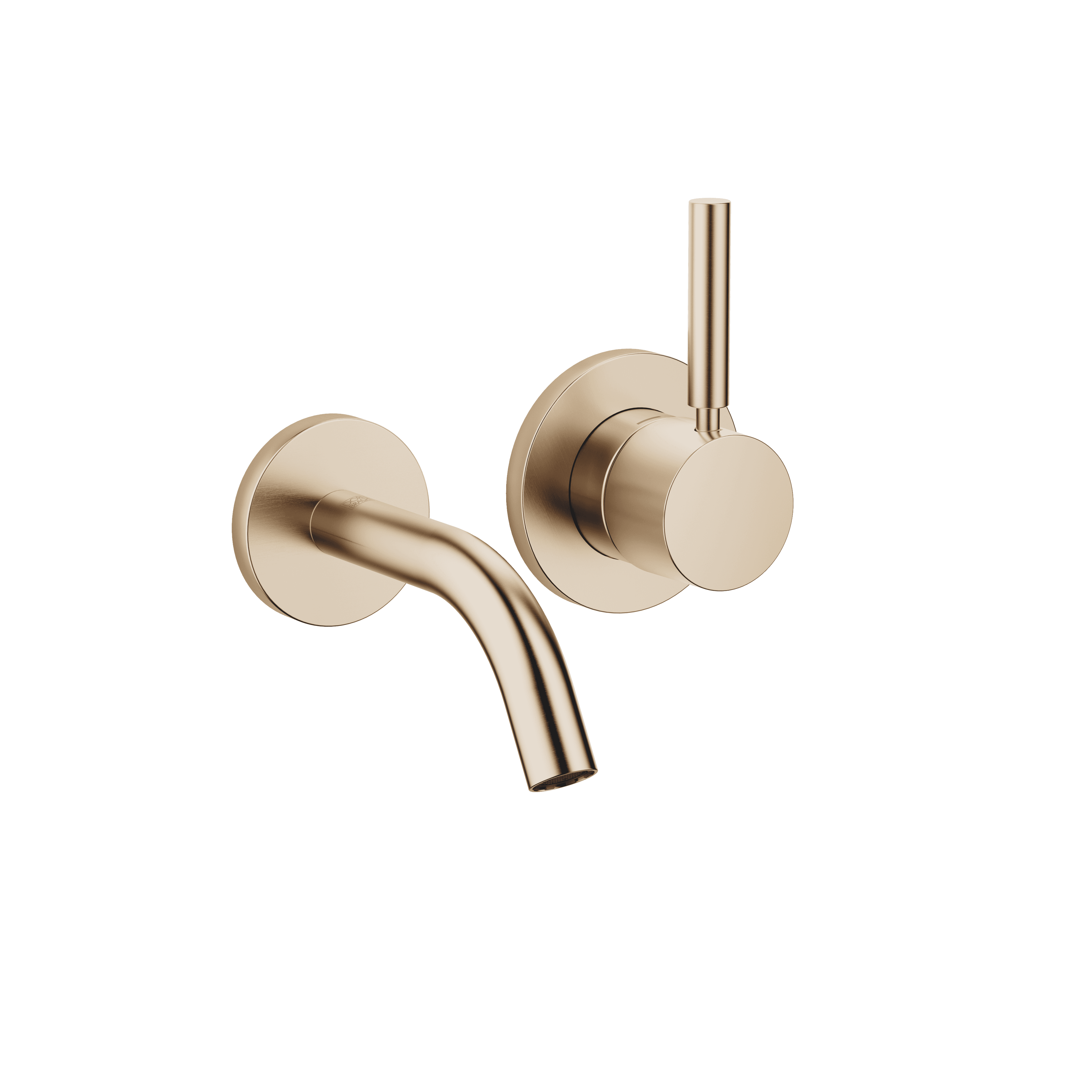 META Wall-mounted single-lever basin mixer without pop-up waste in Brushed Light Gold (PVD)