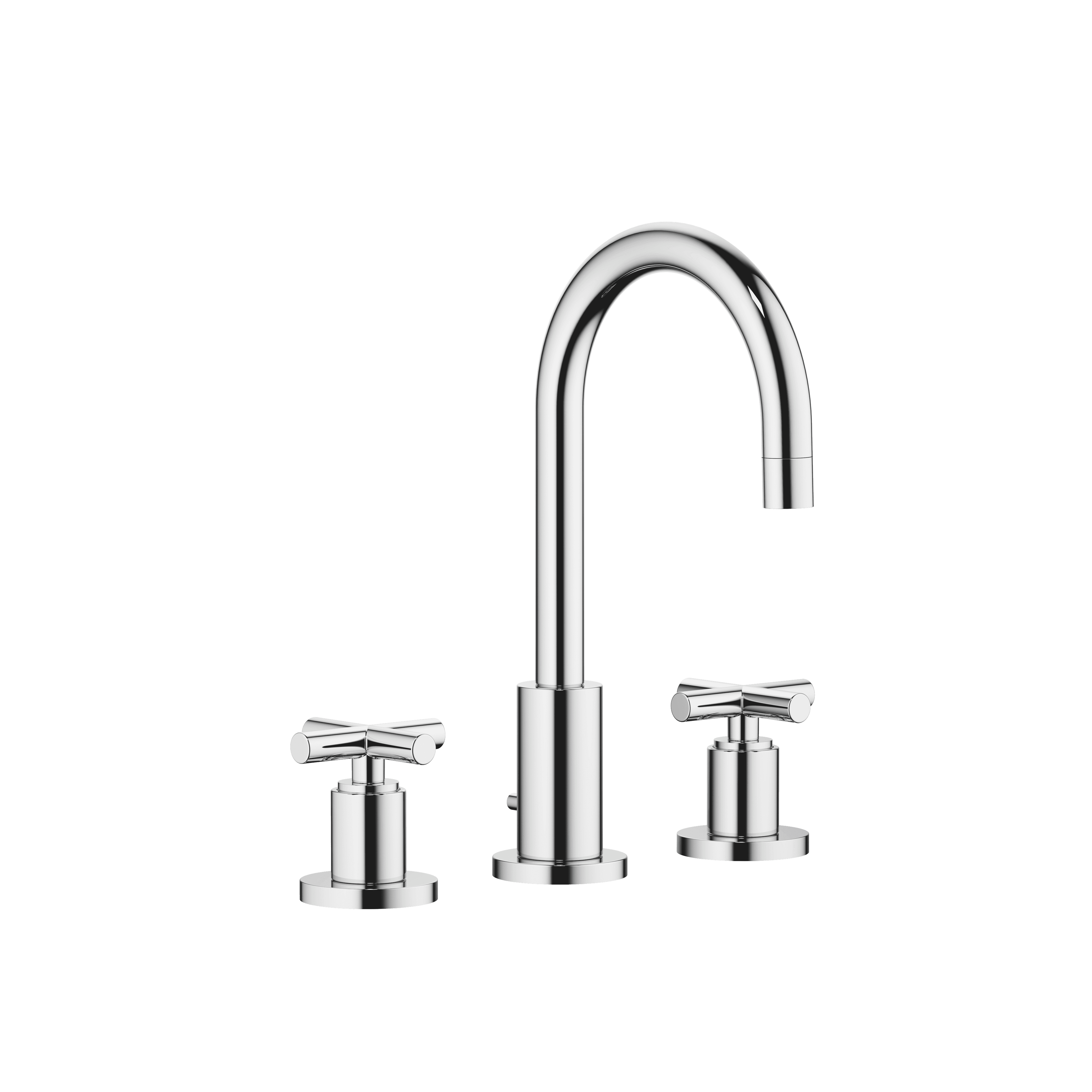 TARA Three-hole basin mixer with pop-up waste in Chrome