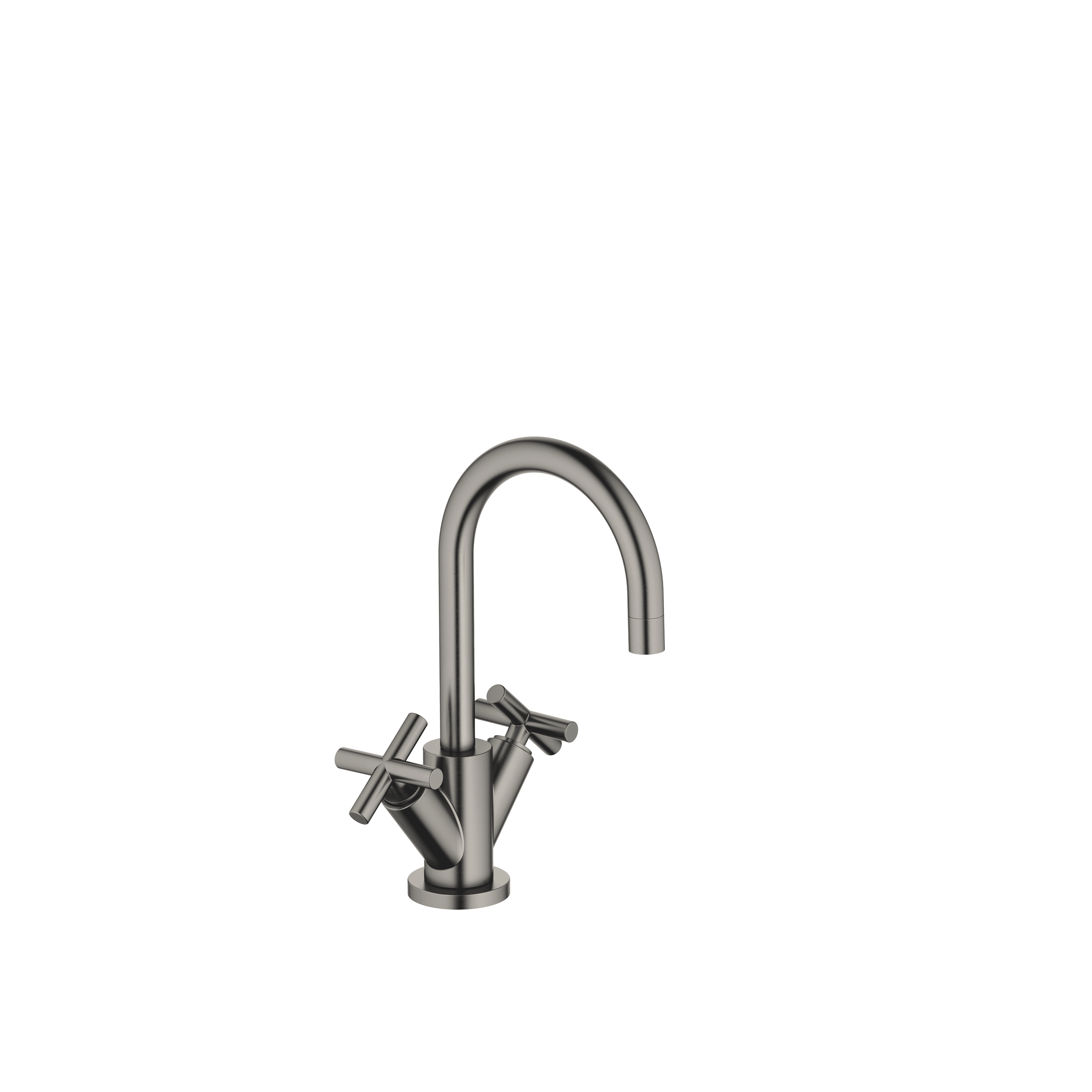 TARA Single-hole basin mixer with pop-up waste in Brushed Dark Platinum