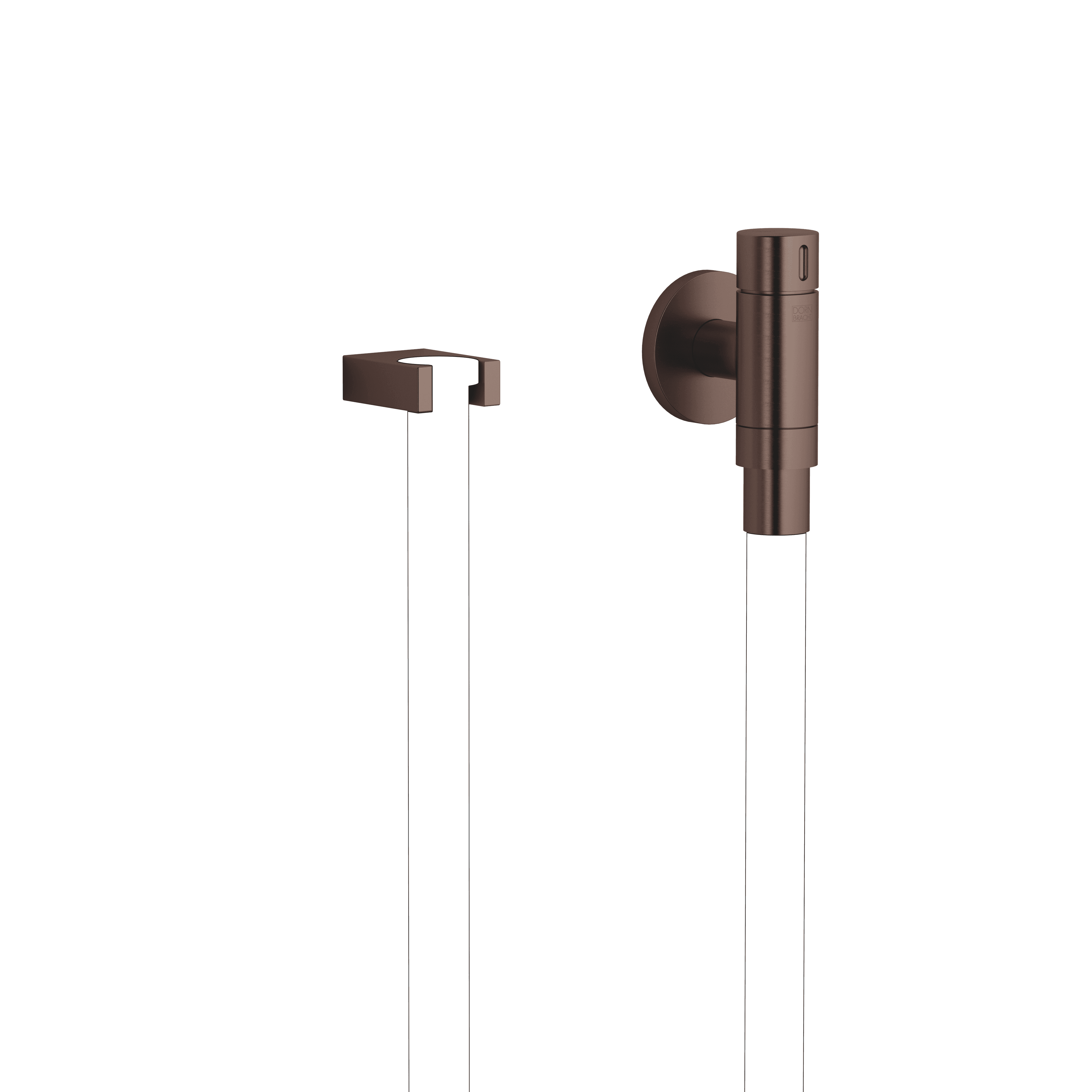 WATER TUBE Kneipp wall elbow with hose holder with individual rosettes in Brushed Dark Bronze (PVD)