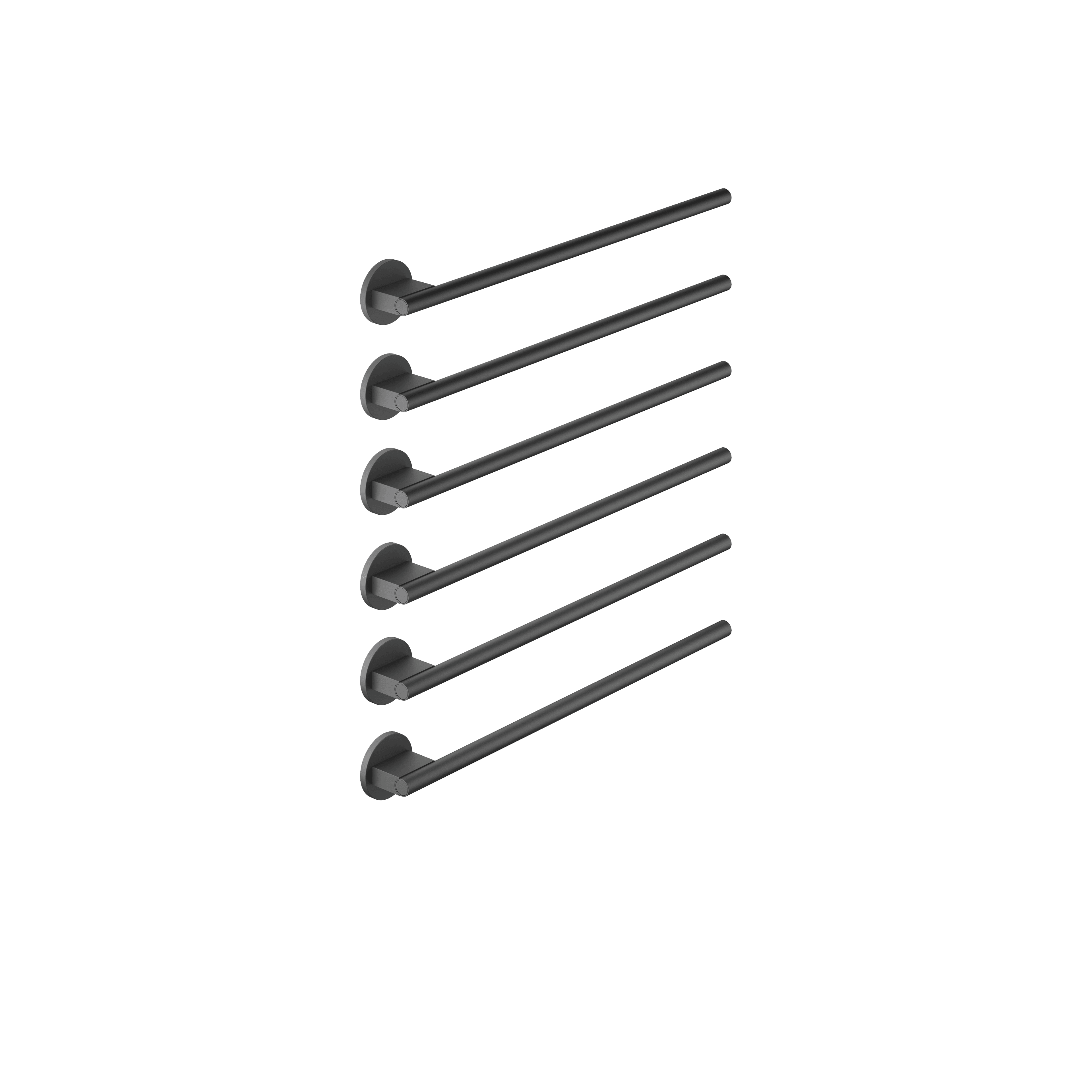Towel warmer , 6-fold , projection right , without control element in Matte Black