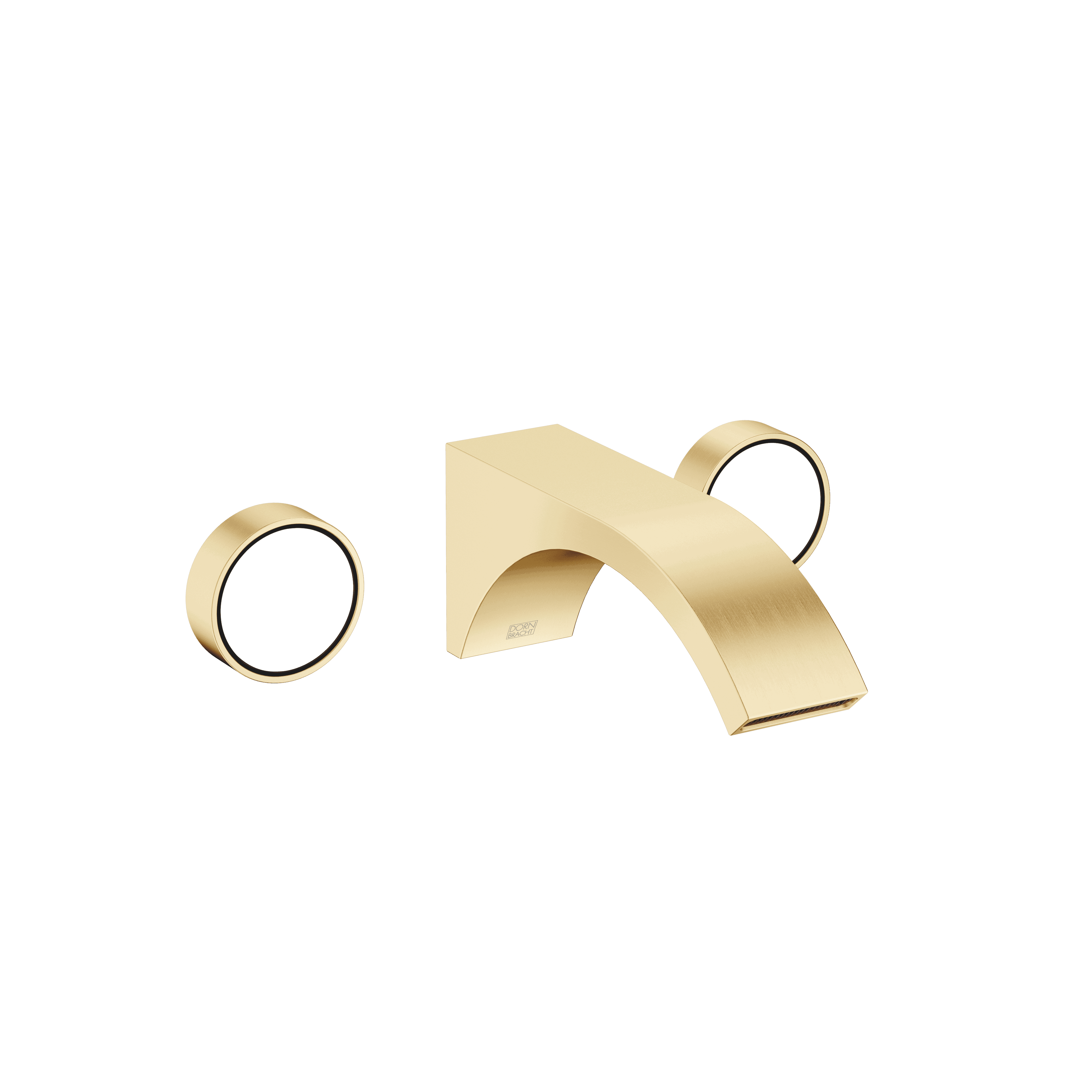 CYO Wall-mounted basin mixer without pop-up waste in Brushed Durabrass (23kt Gold)