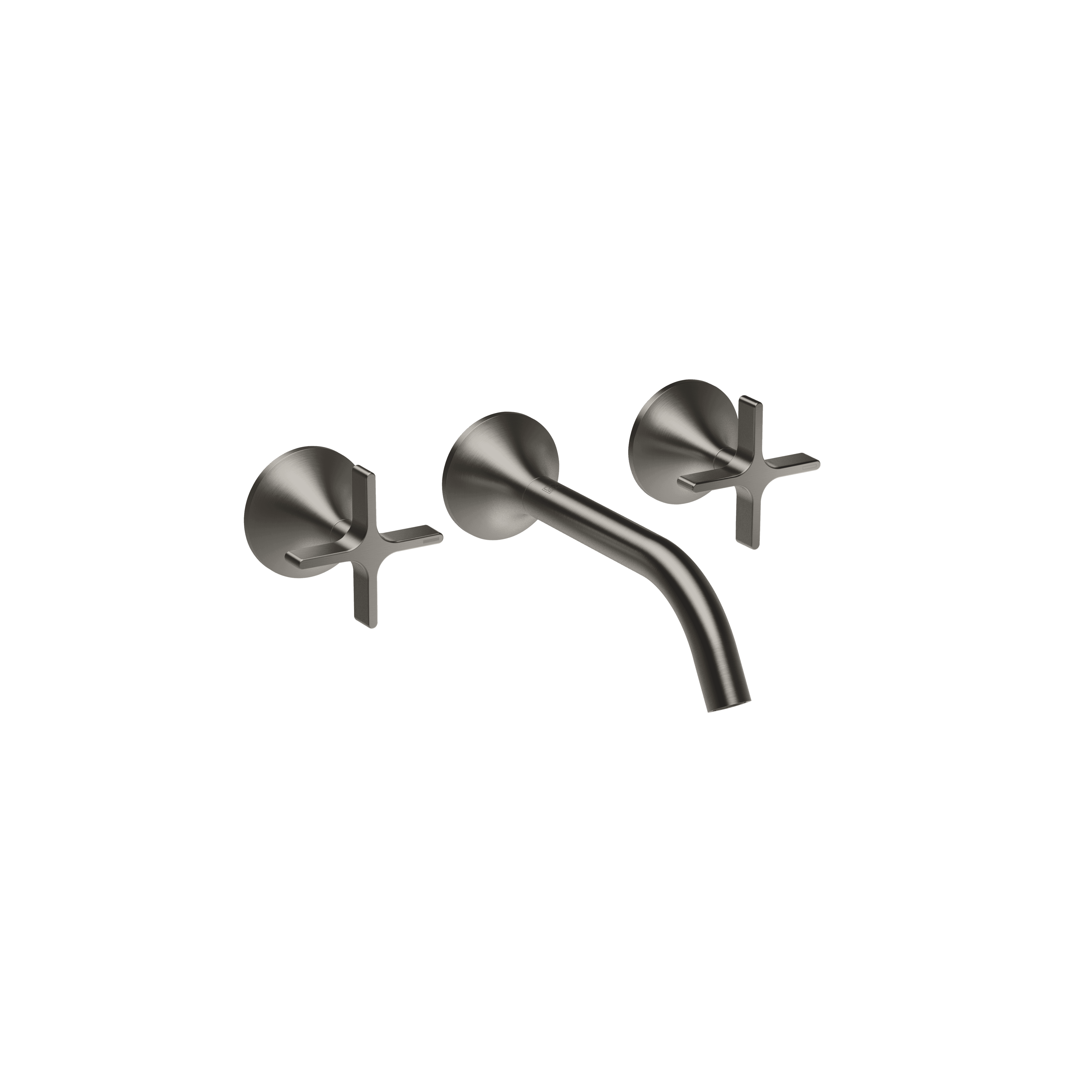 VAIA Wall-mounted basin mixer without pop-up waste in Brushed Dark Platinum
