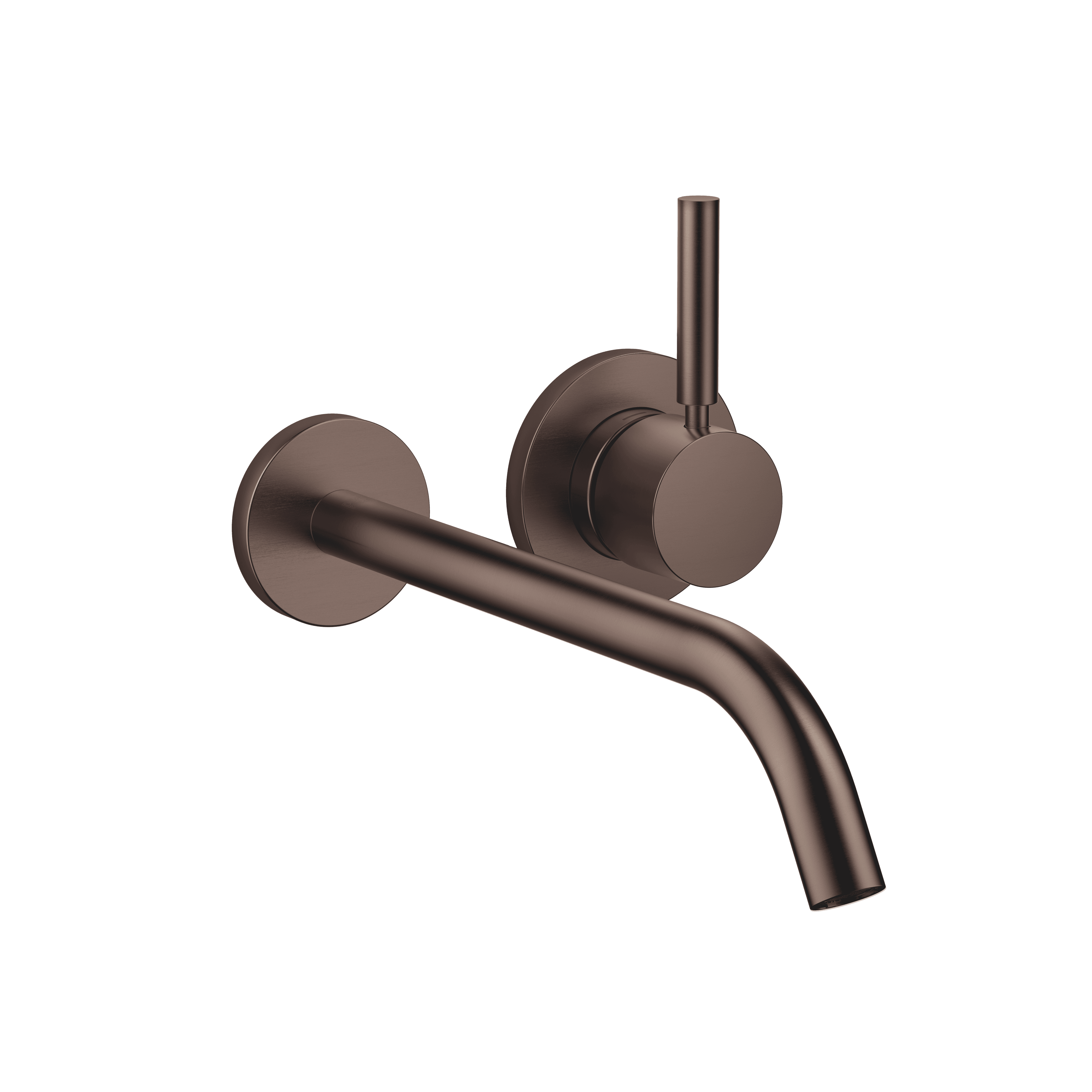 META Wall-mounted single-lever basin mixer without pop-up waste in Brushed Dark Bronze (PVD)