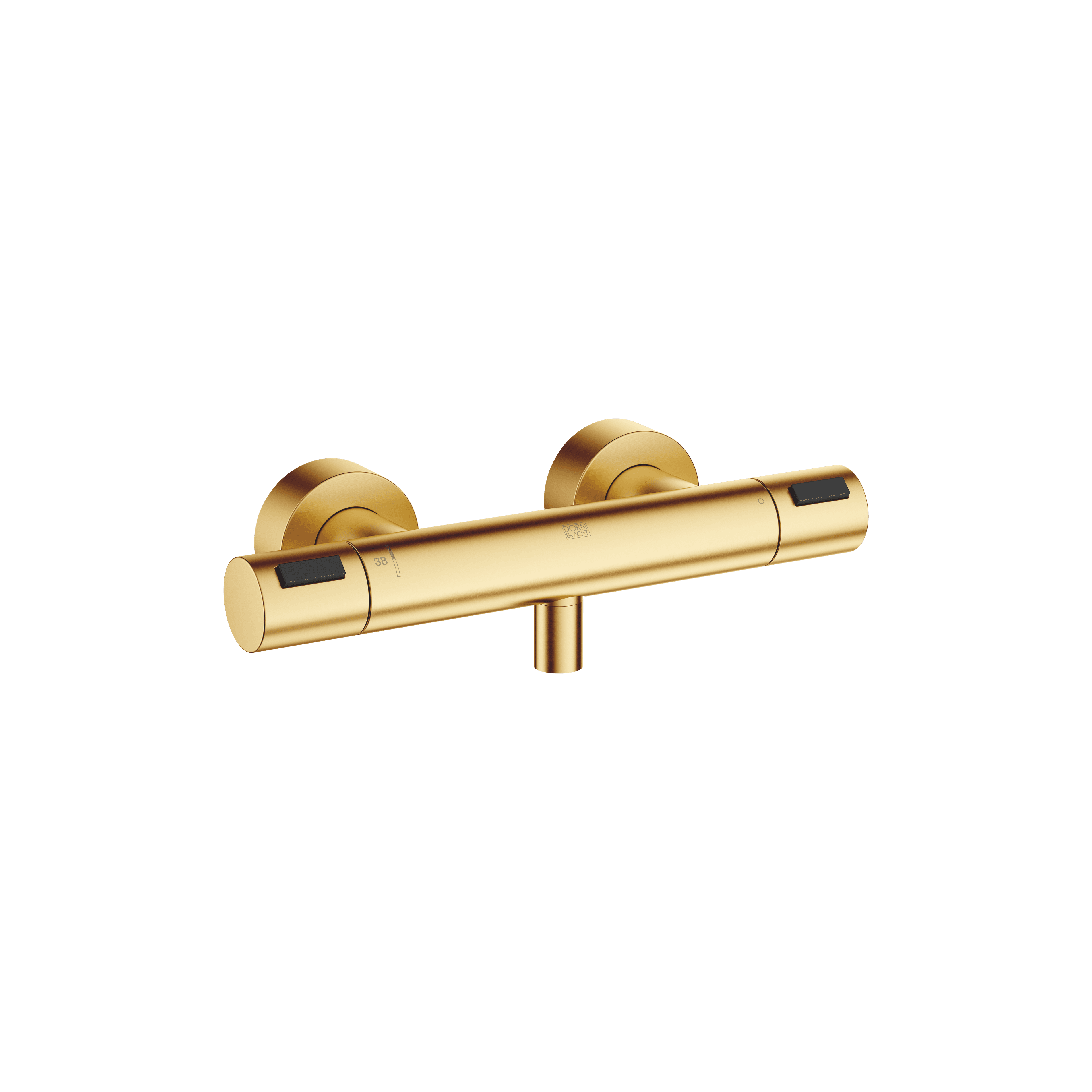 Shower thermostat for wall mounting in Brushed Durabrass (23kt Gold)
