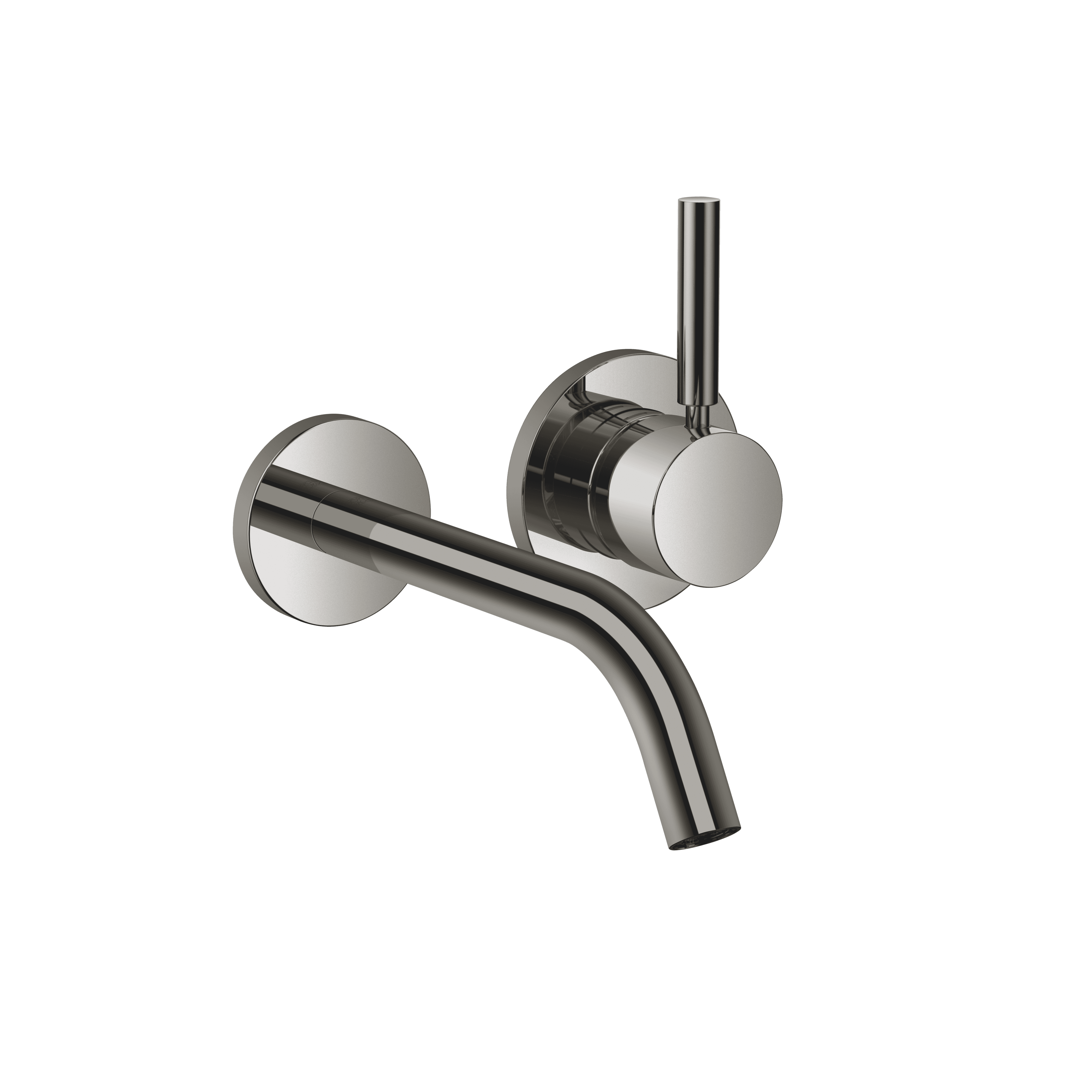 META Wall-mounted single-lever basin mixer without pop-up waste in Dark Chrome