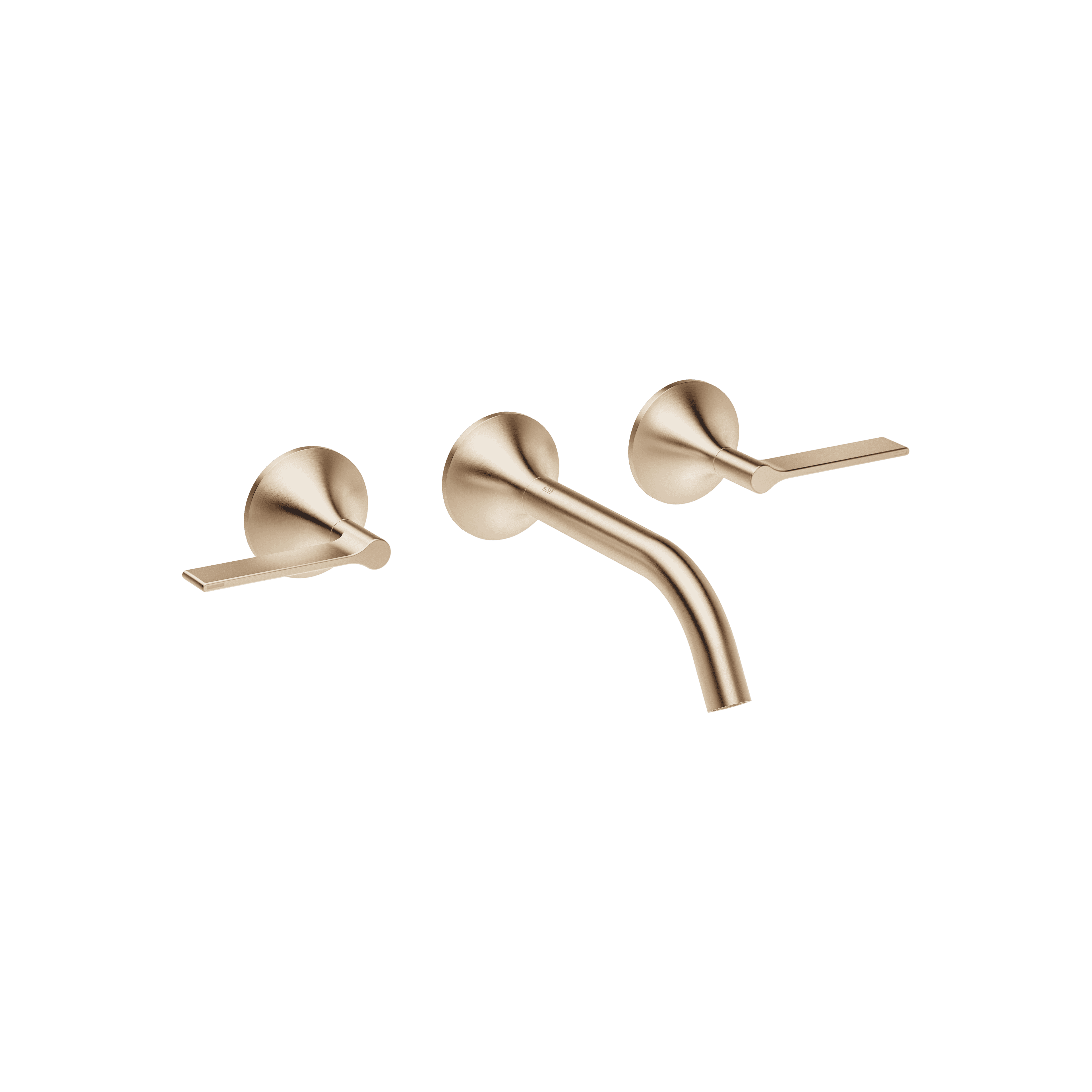 VAIA Wall-mounted basin mixer without pop-up waste in Brushed Champagne (22kt Gold)