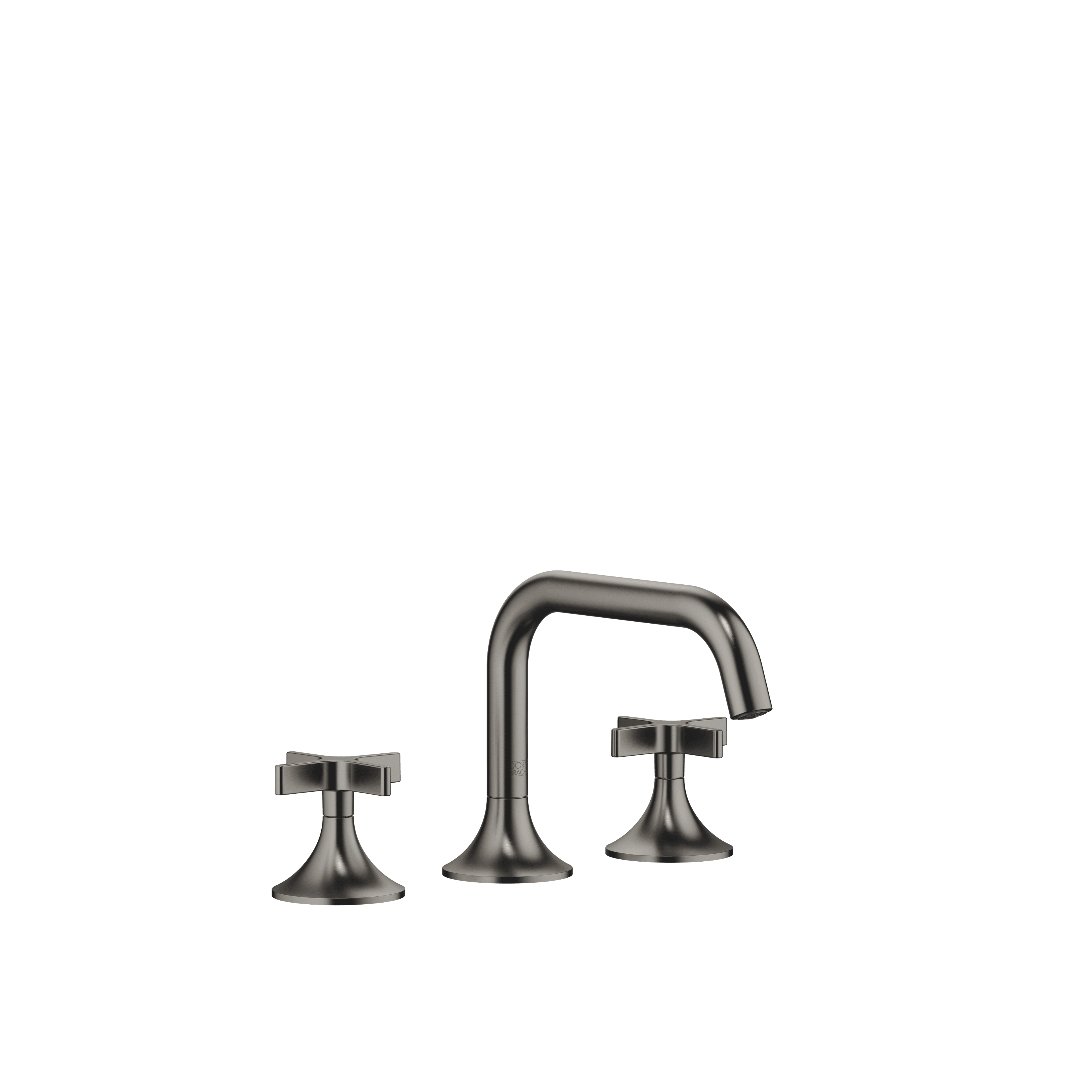 VAIA Three-hole basin mixer with pop-up waste in Brushed Dark Platinum