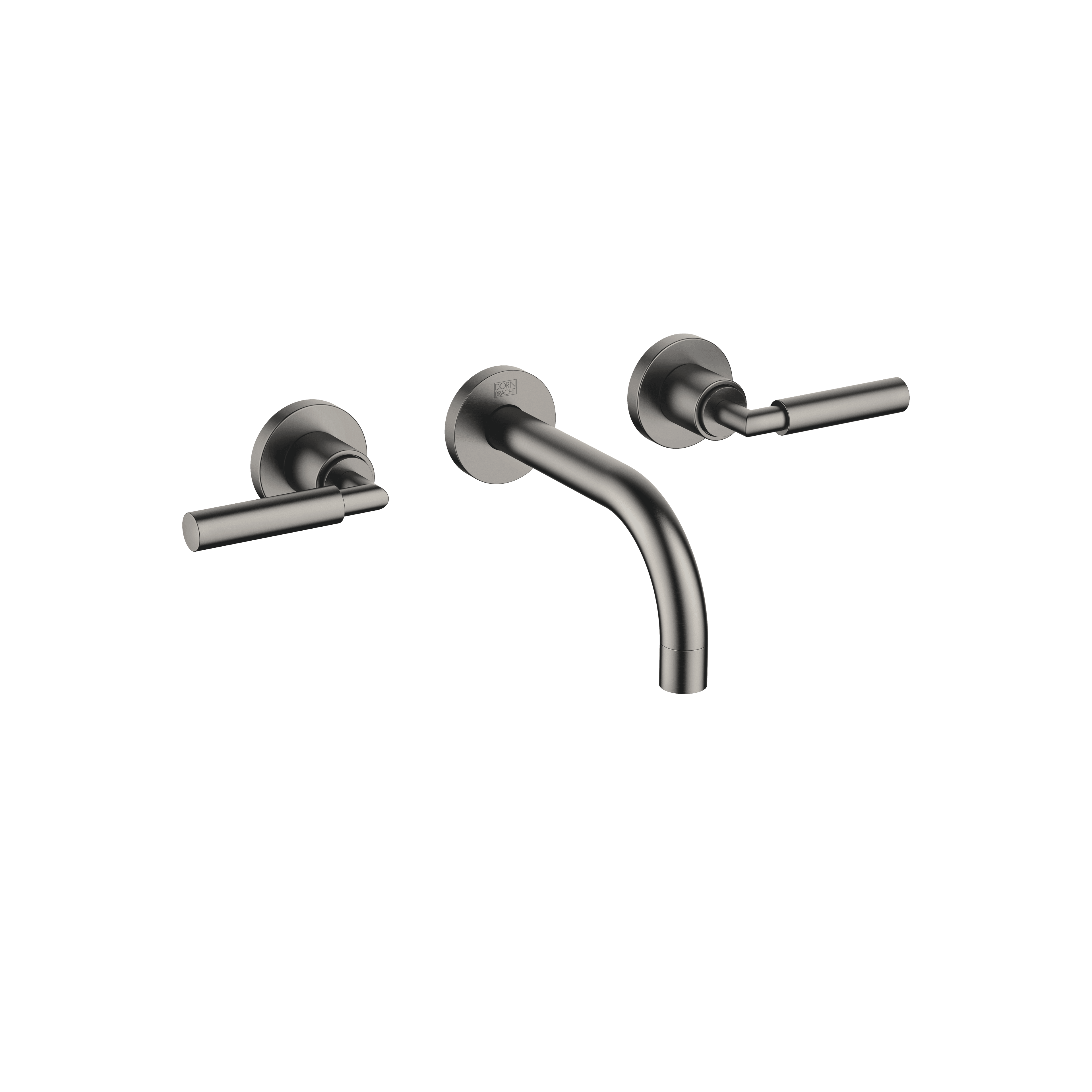 TARA Wall-mounted basin mixer without pop-up waste in Brushed Dark Platinum