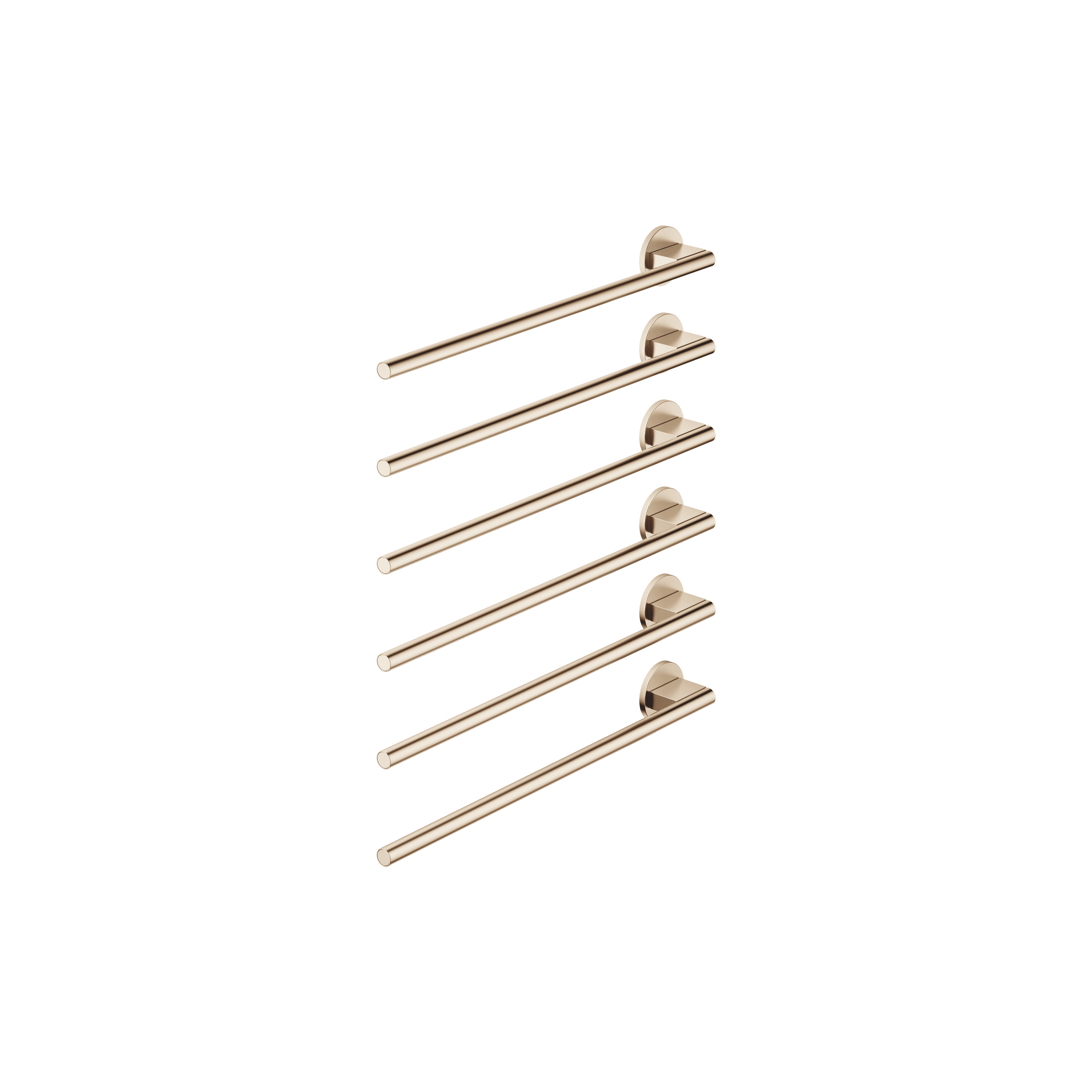 Towel warmer , 6-fold , projection left , without control element in Brushed Champagne (22kt Gold)