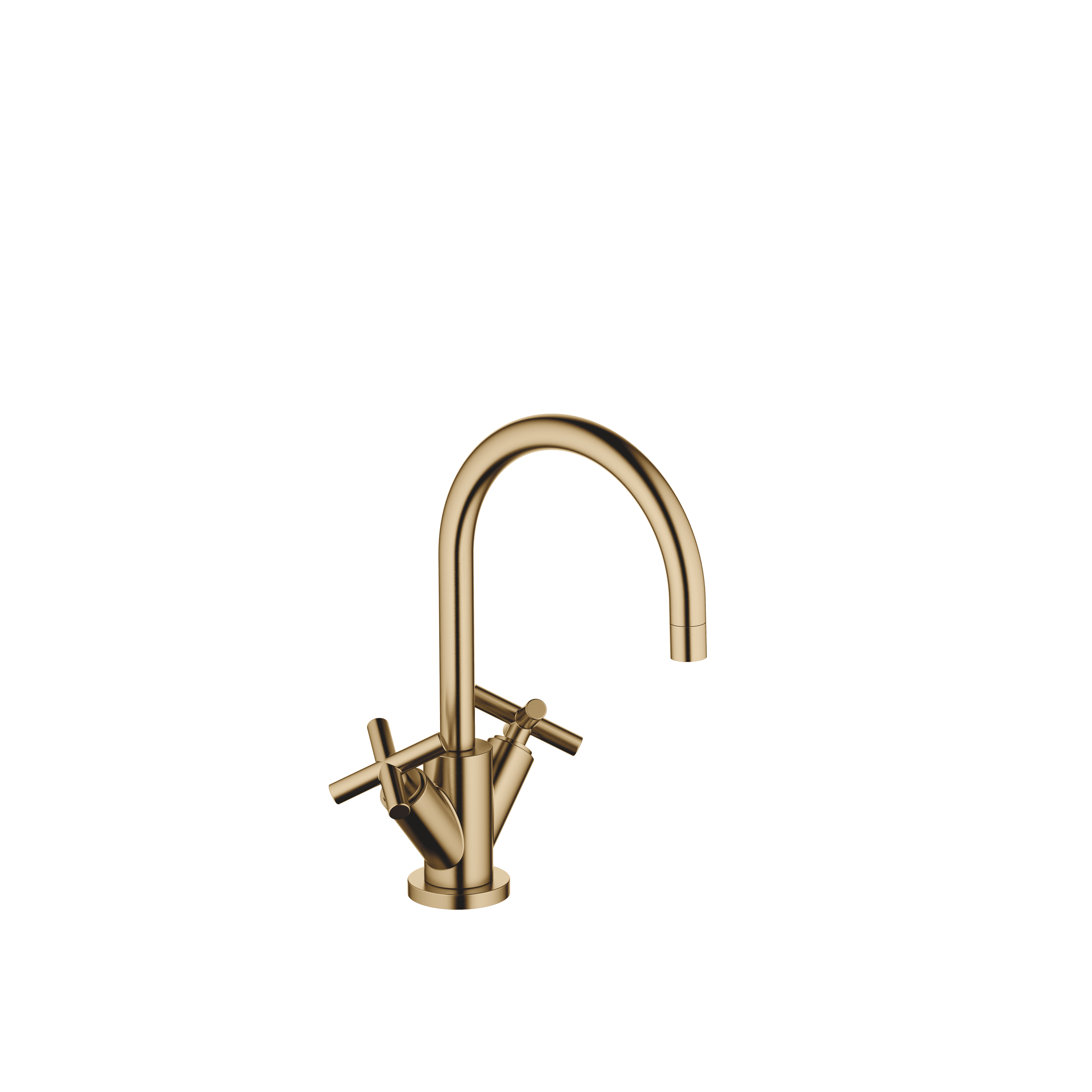 TARA Single-hole basin mixer with pop-up waste in Brushed Dark Brass (PVD)