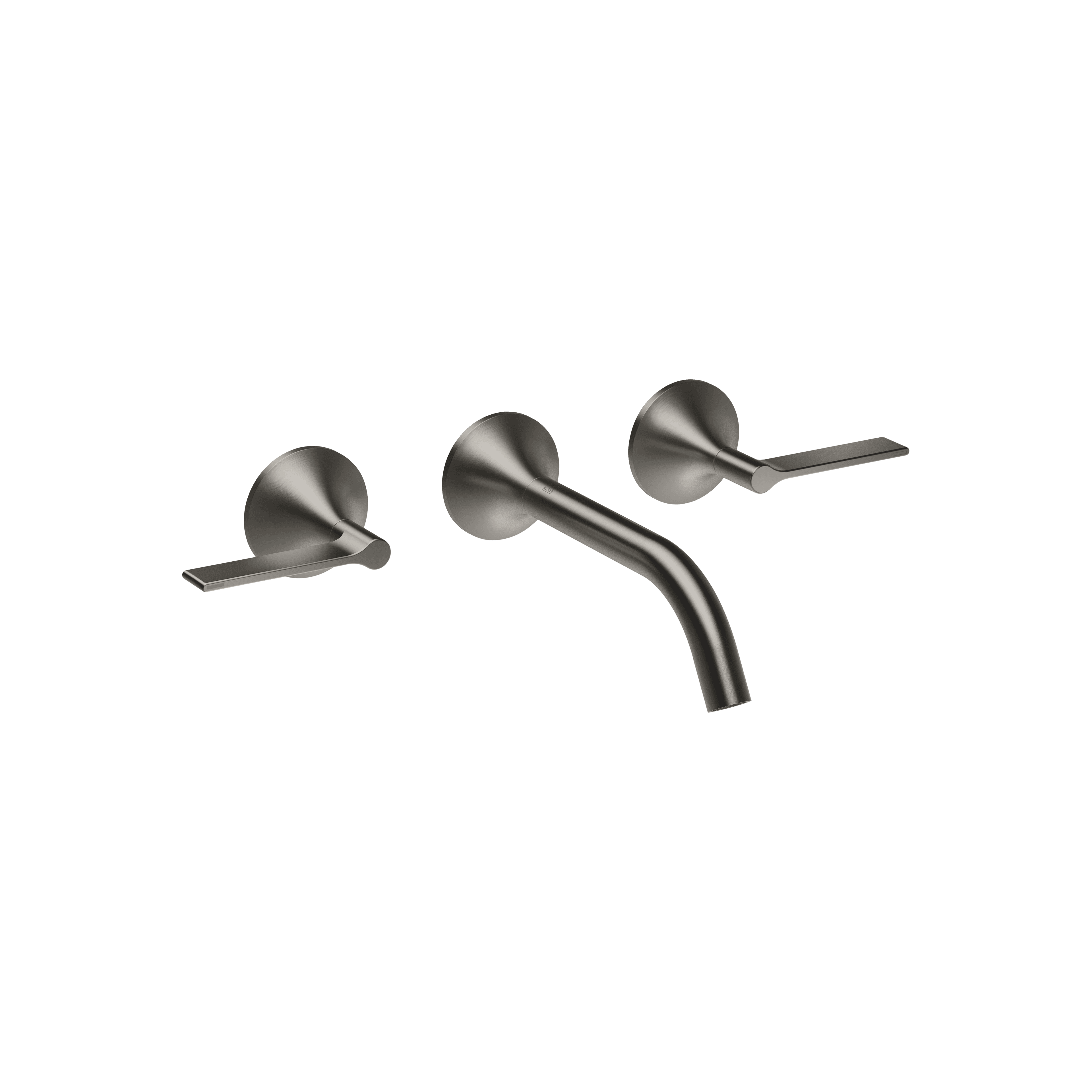 VAIA Wall-mounted basin mixer without pop-up waste in Brushed Dark Platinum