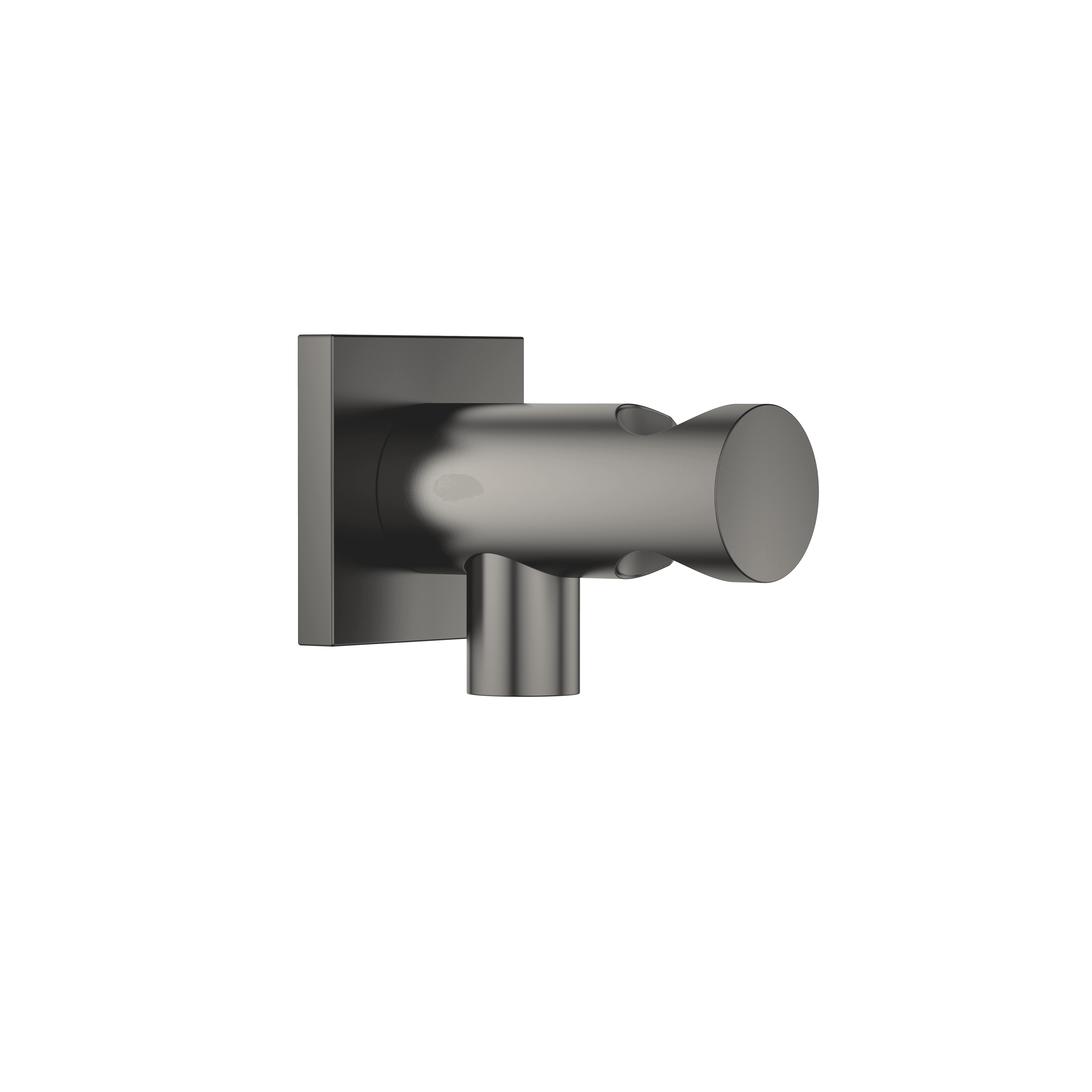 Wall elbow with integrated shower holder in Brushed Dark Platinum