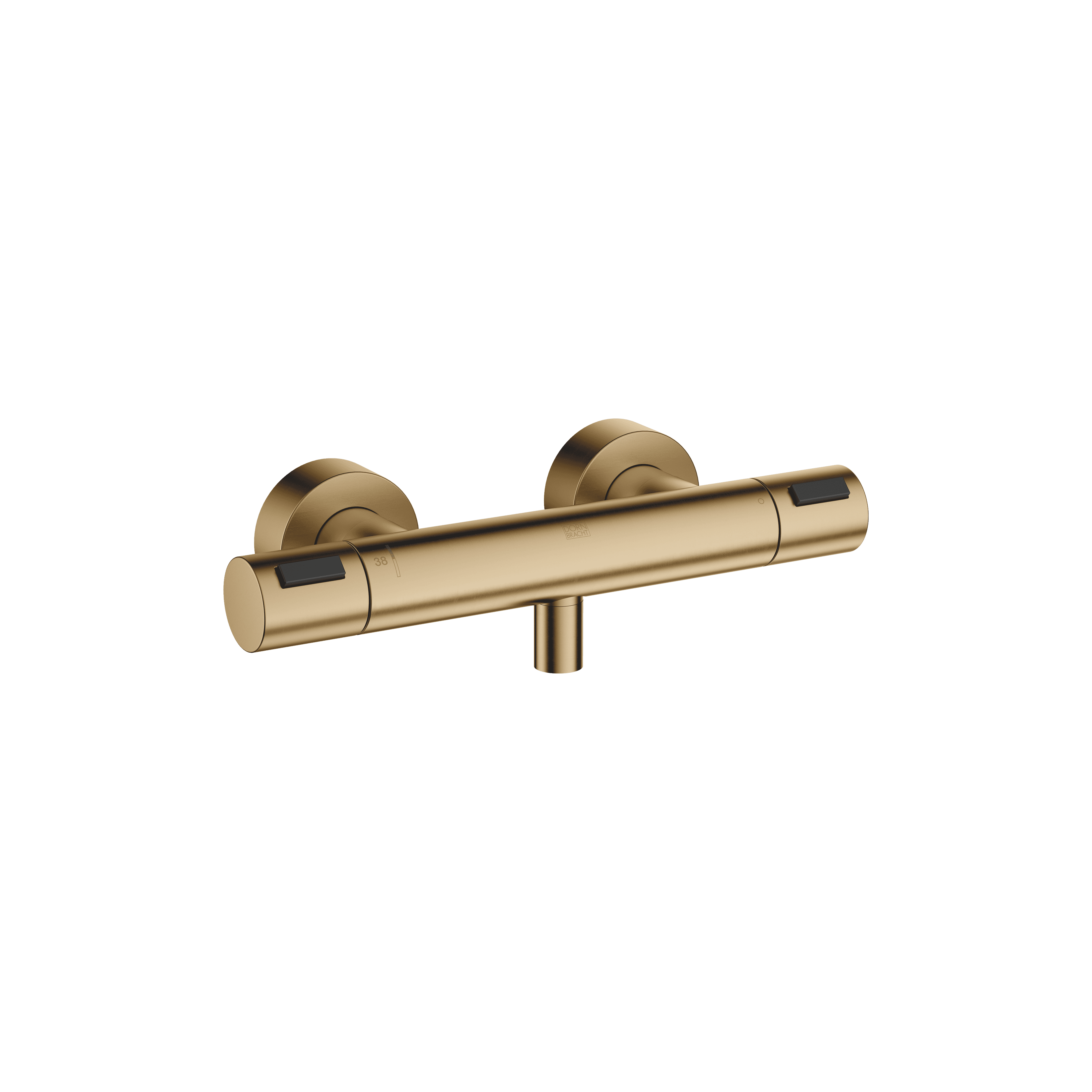 Shower thermostat for wall mounting in Brushed Dark Brass (PVD)
