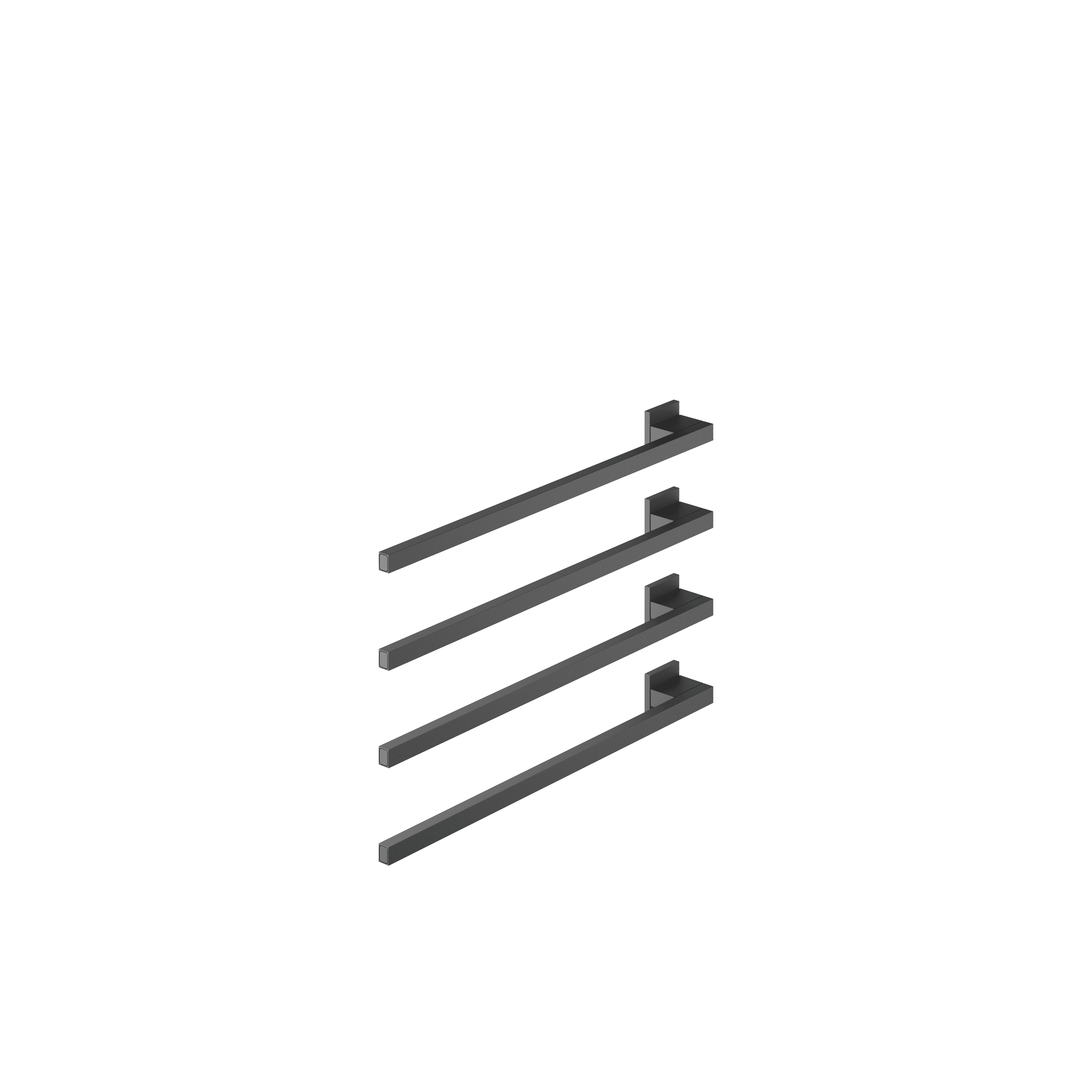 Towel warmer , 4-fold , projection left , without control element in Matte Black