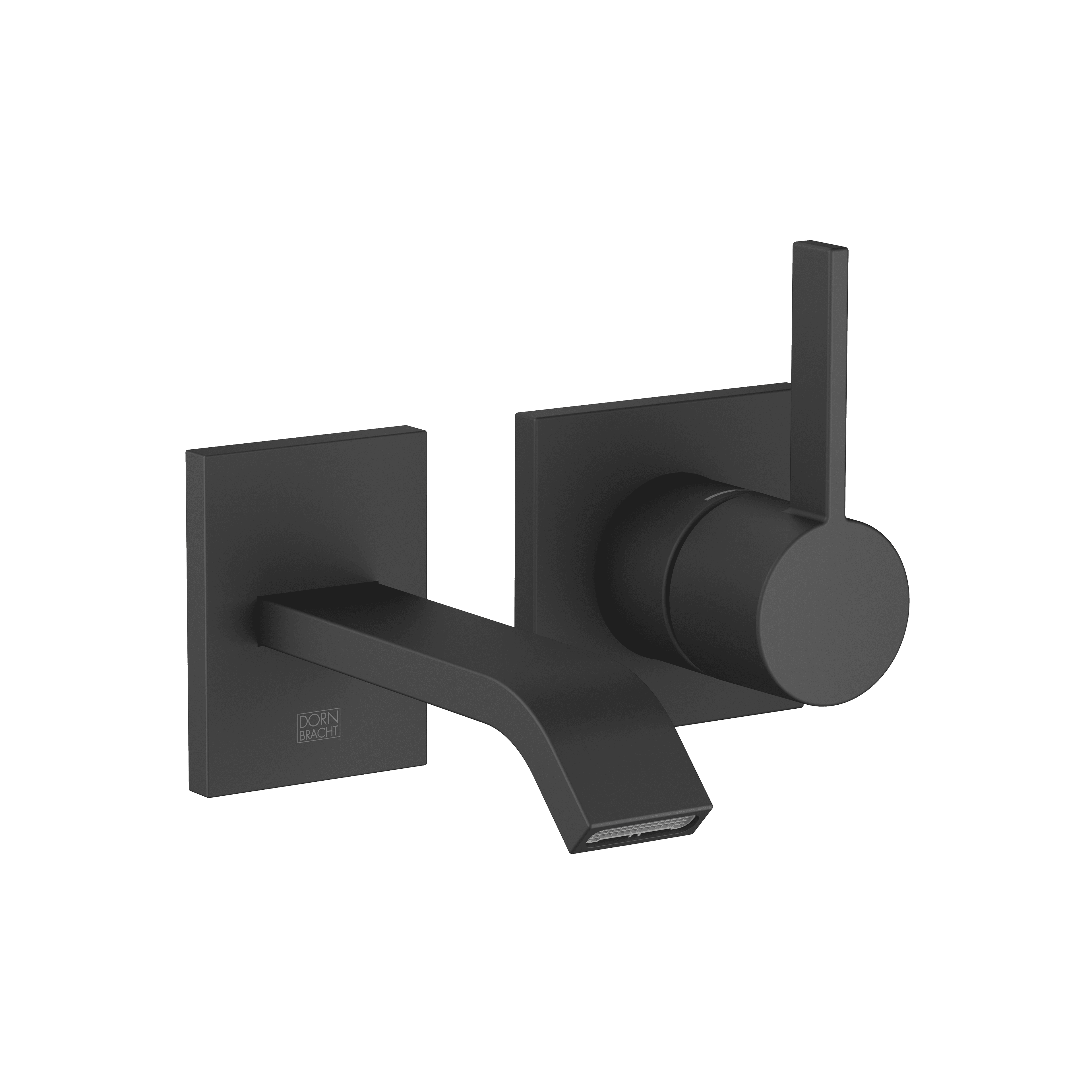 IMO Wall-mounted single-lever basin mixer without pop-up waste in Matte Black