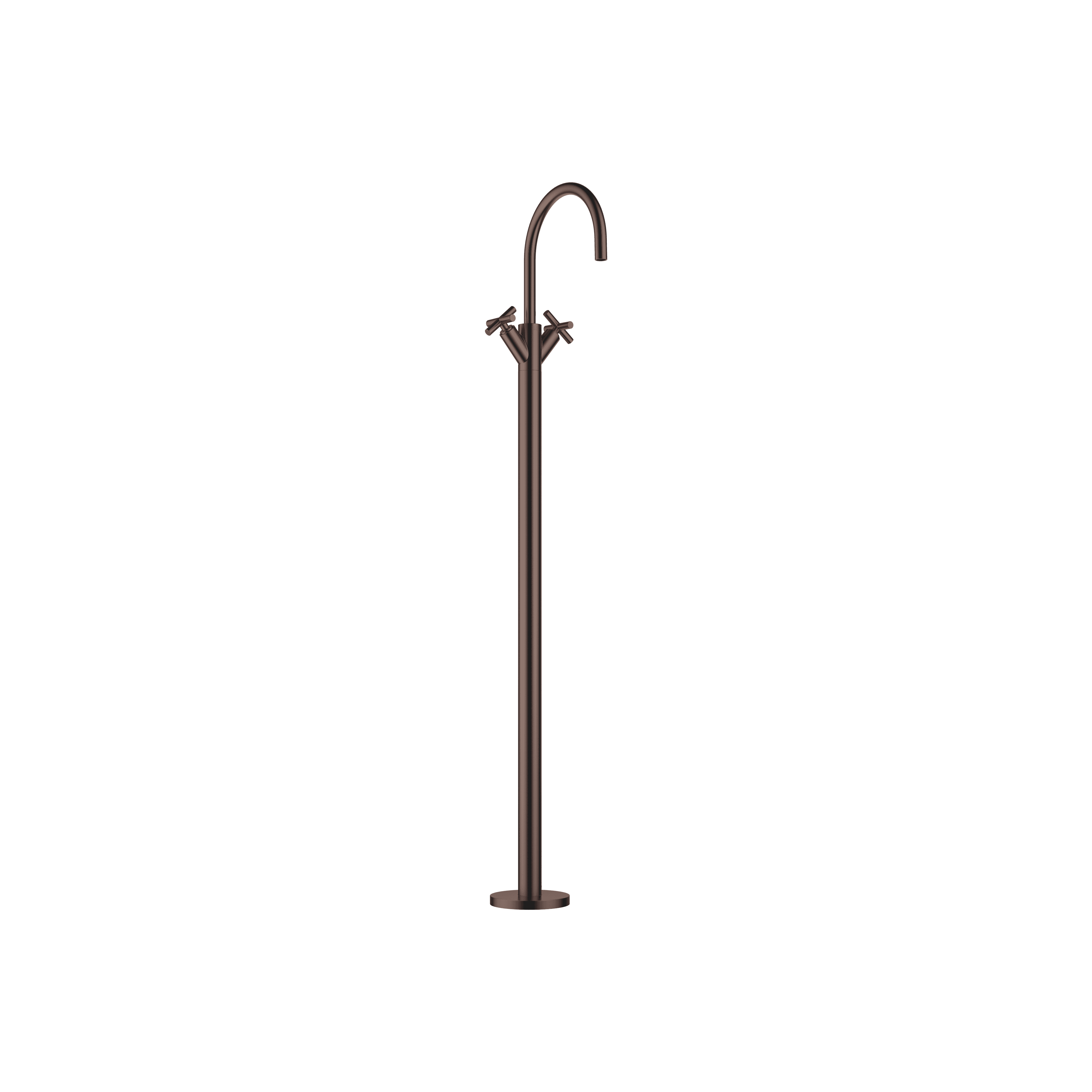 TARA Single-hole basin mixer with stand pipe without pop-up waste in Brushed Dark Bronze (PVD)