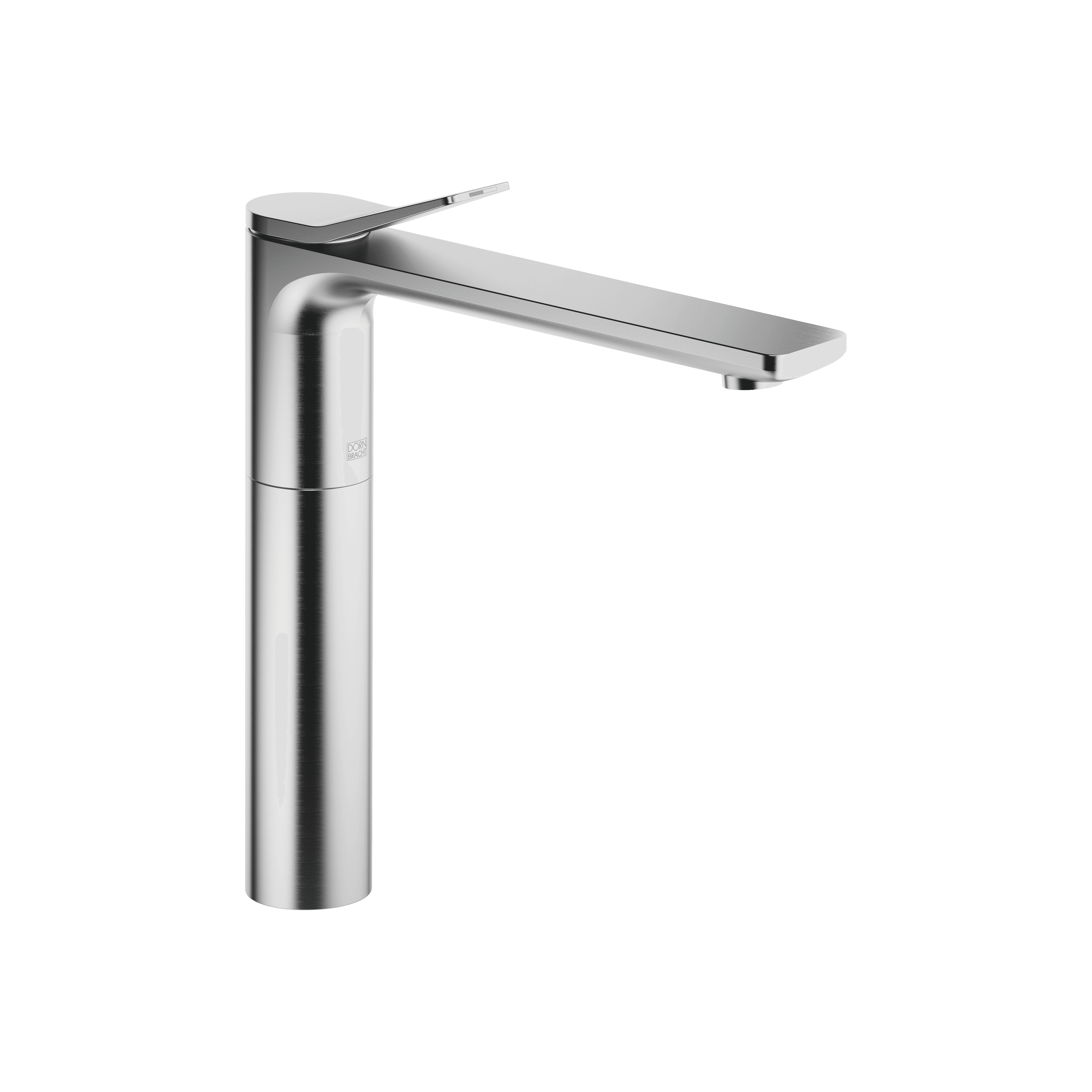 LISSÉ Single-lever basin mixer with raised base without pop-up waste in Brushed Chrome