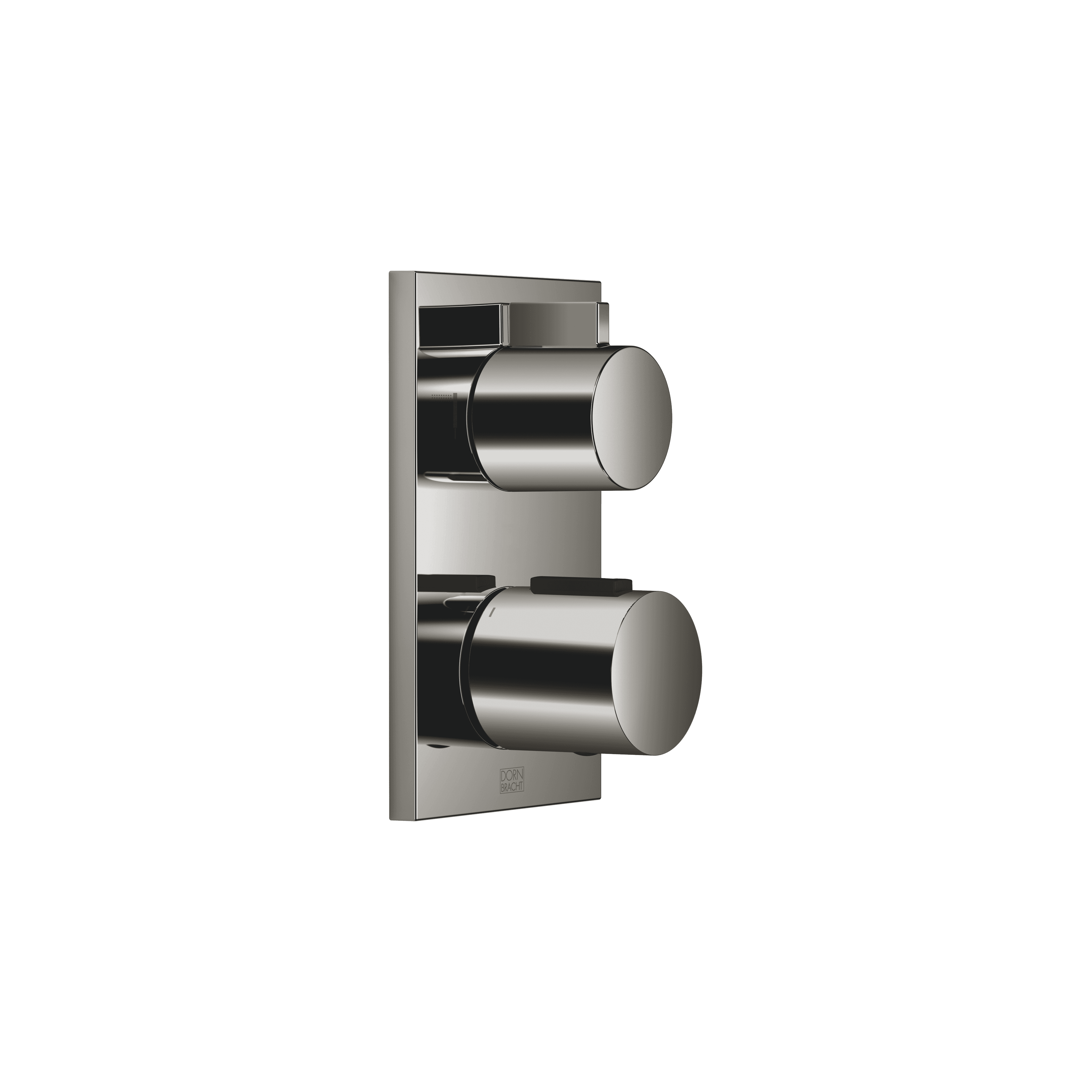 Concealed thermostat with two function volume control in Dark Chrome