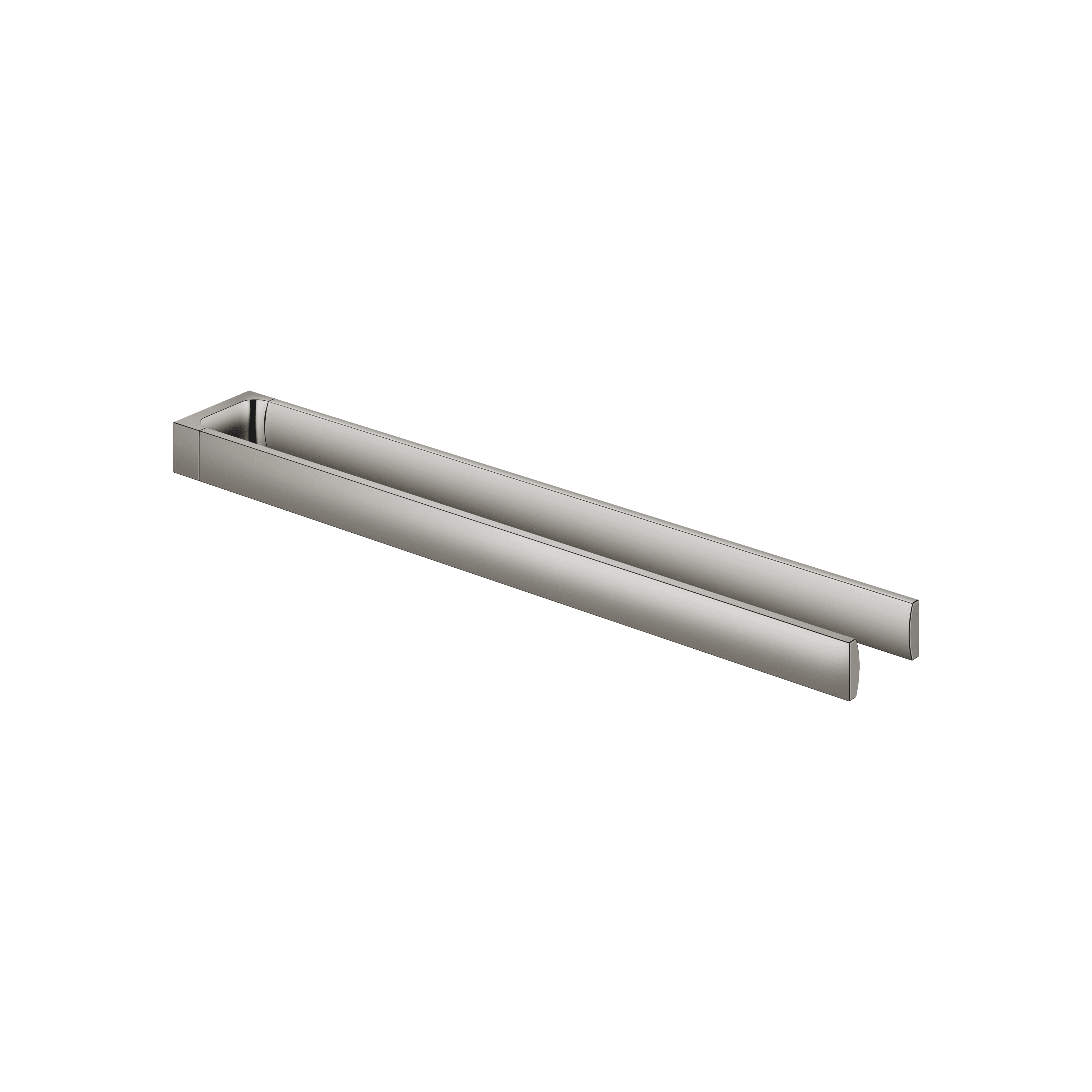 Towel bar in two parts non-swivel in Dark Chrome
