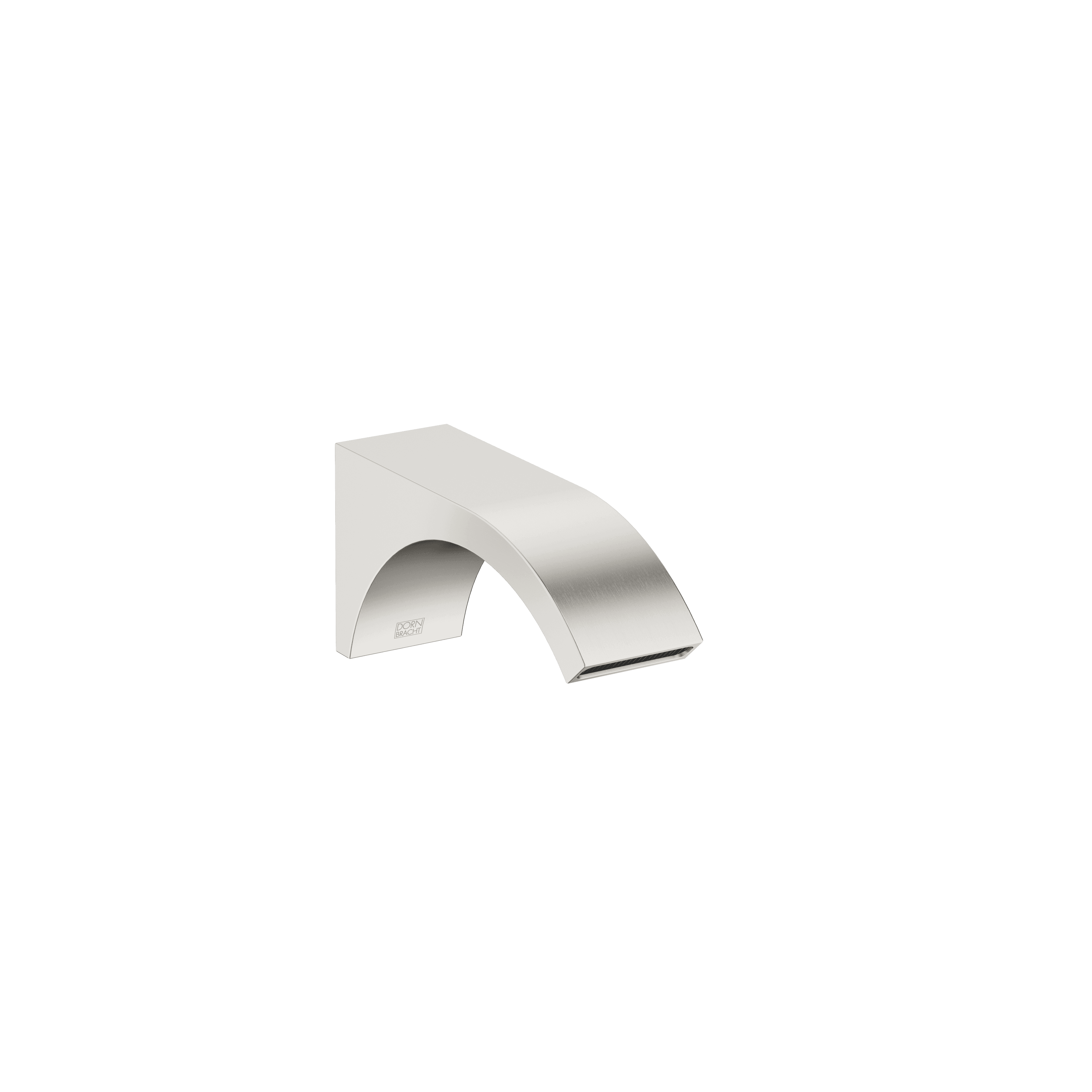 CYO Wall-mounted basin spout without pop-up waste in Brushed Platinum